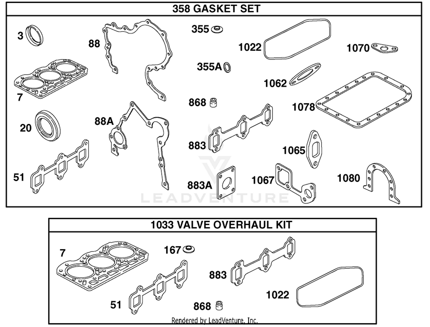 Gasket And Valve Overhaul Kit Assembly