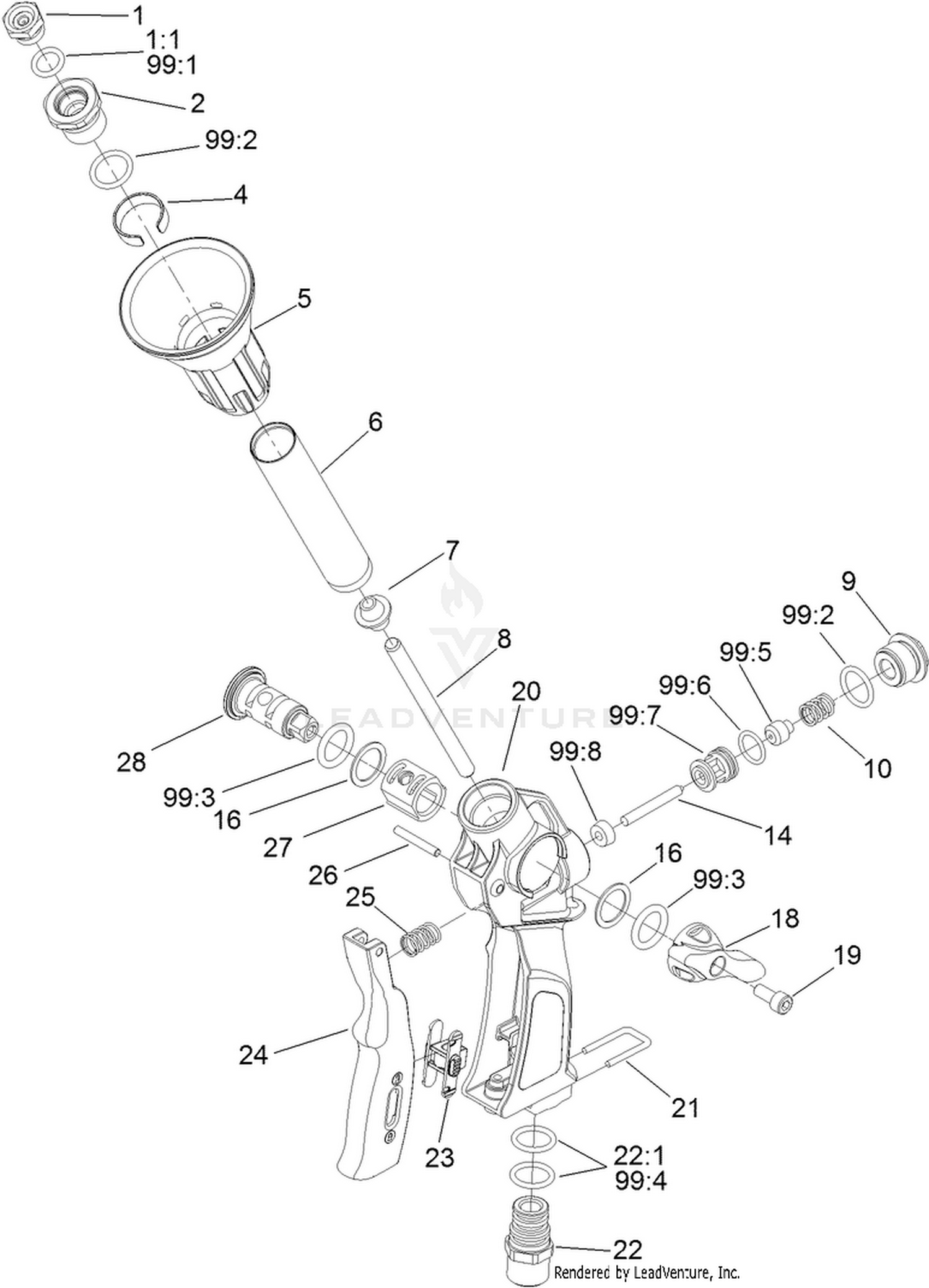 Spray Gun Assembly No. 120-8610