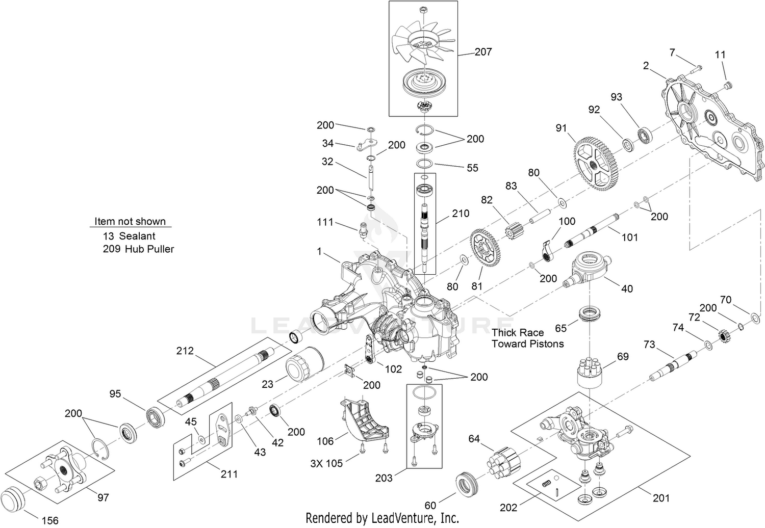 RH Hydro Transmission Assembly No. 119-8893