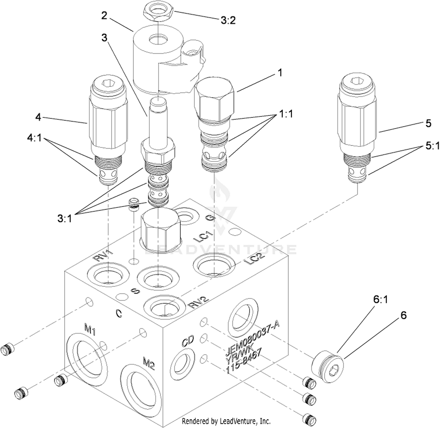 Hydraulic PTO Manifold Assembly No. 115-8467