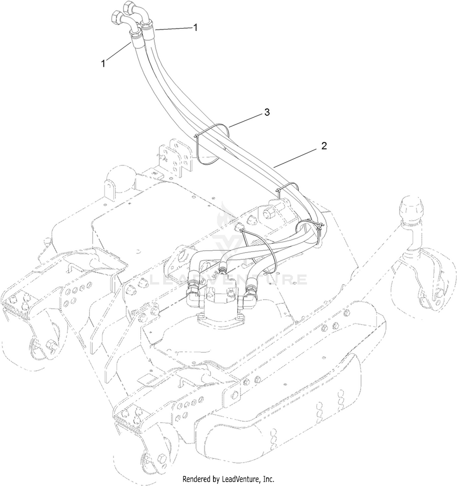 Left Deck Hose Assembly