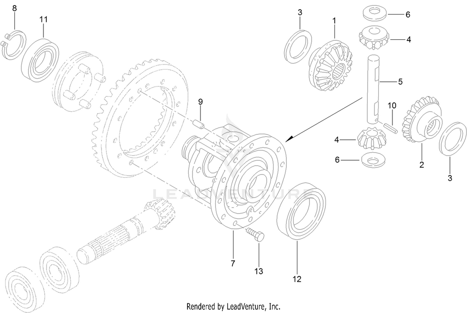 Differential Gear Assembly  Transaxle Assembly No. 120-7610