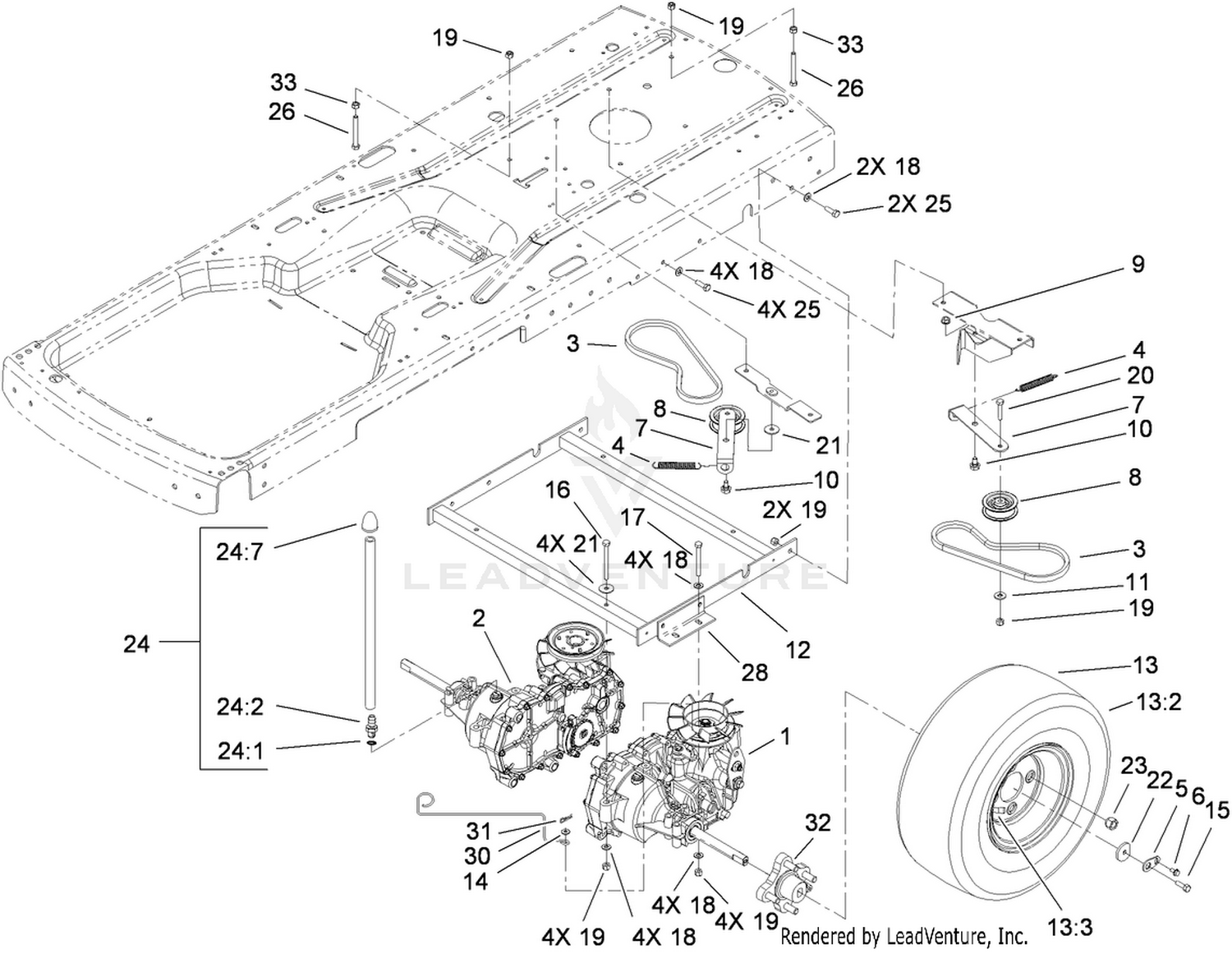 Hydro and Belt Drive Assembly