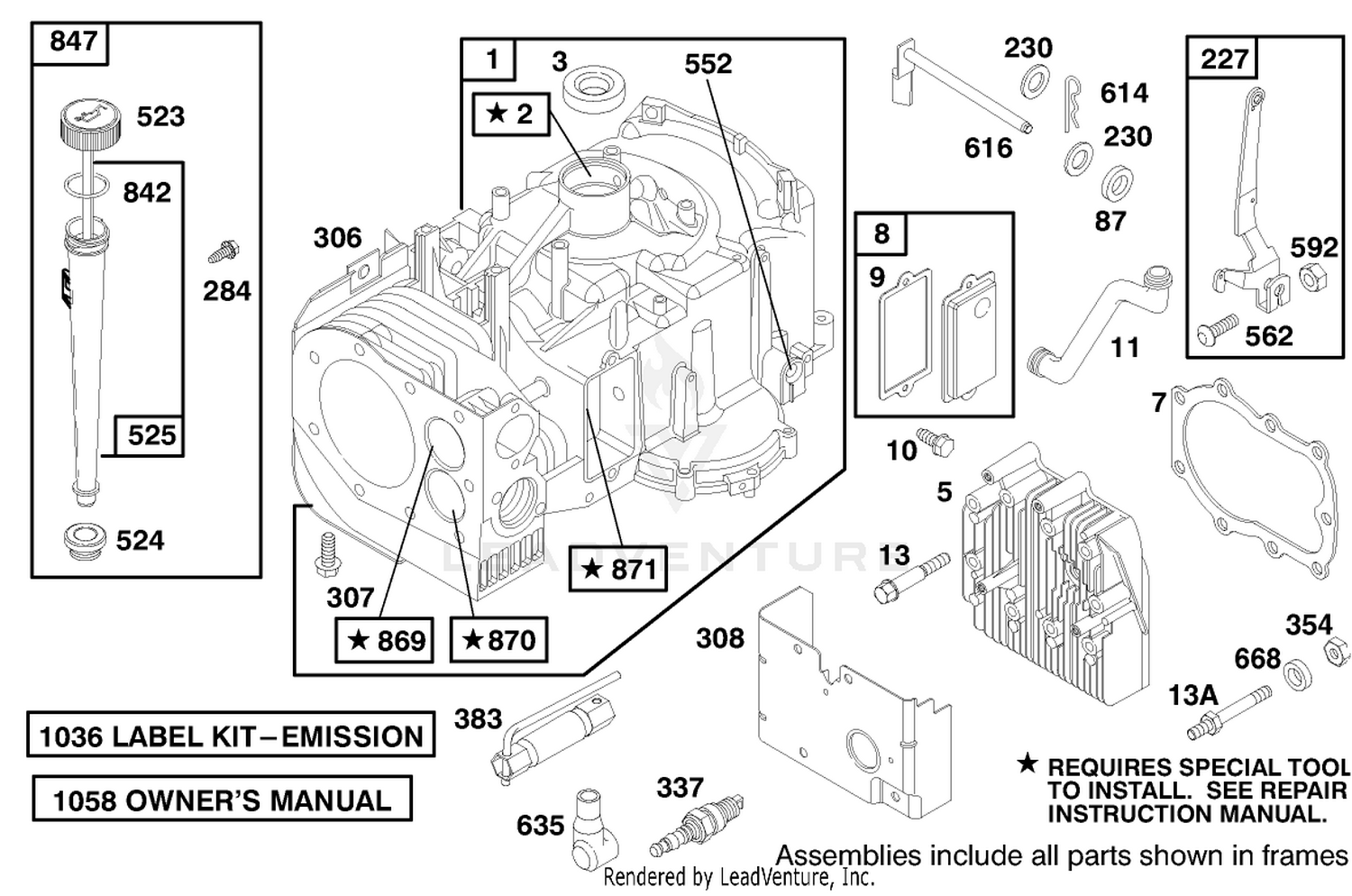 Engine Briggs  Stratton Model 28m707-1182-E1