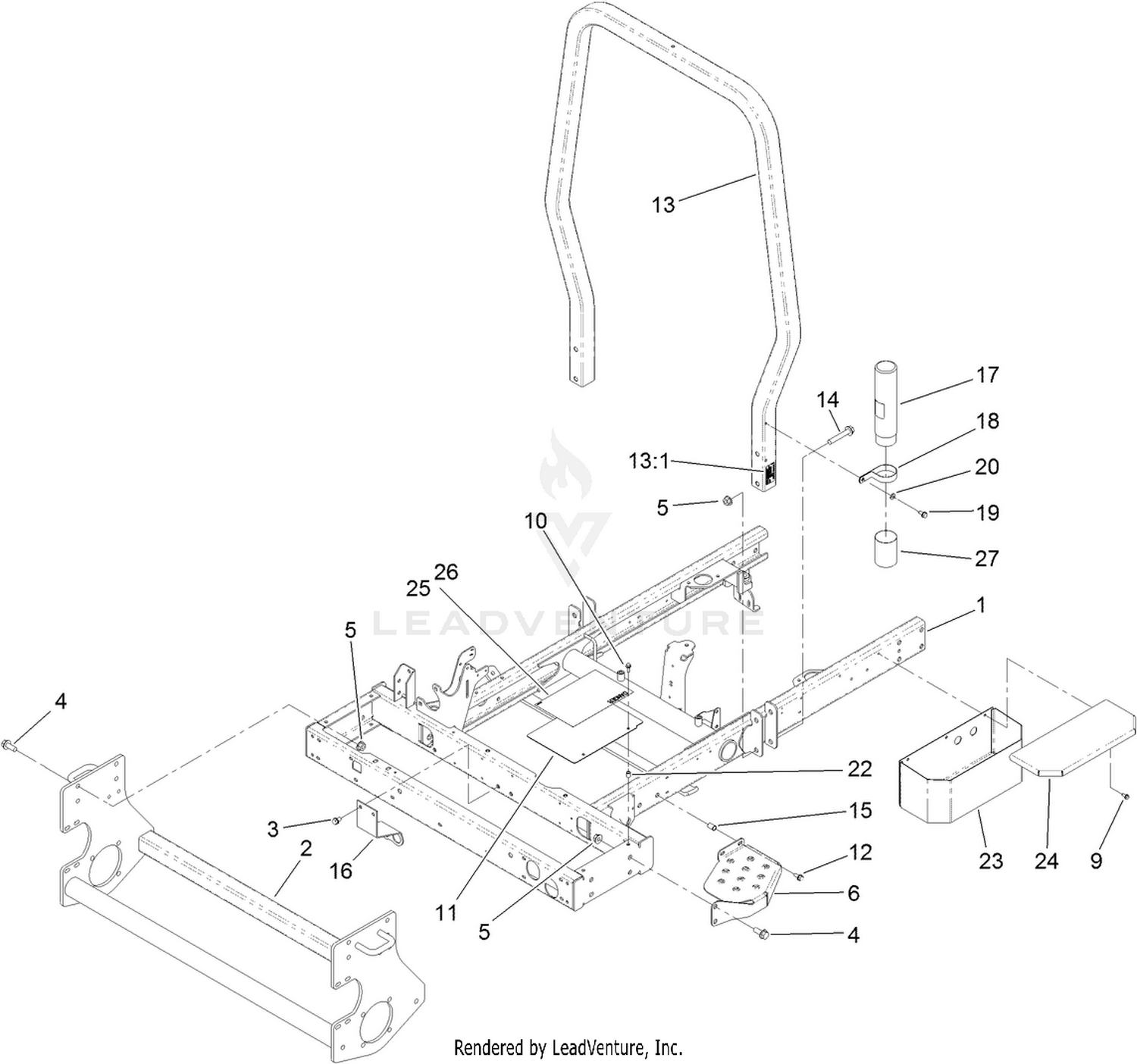 Frame and Roll-Over Protection System Assembly