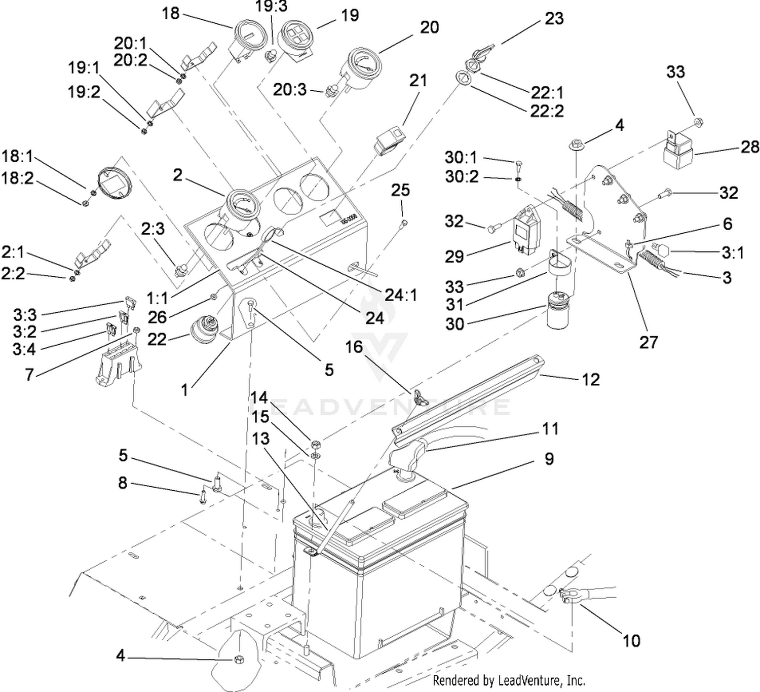 Control Panel and Battery Assembly