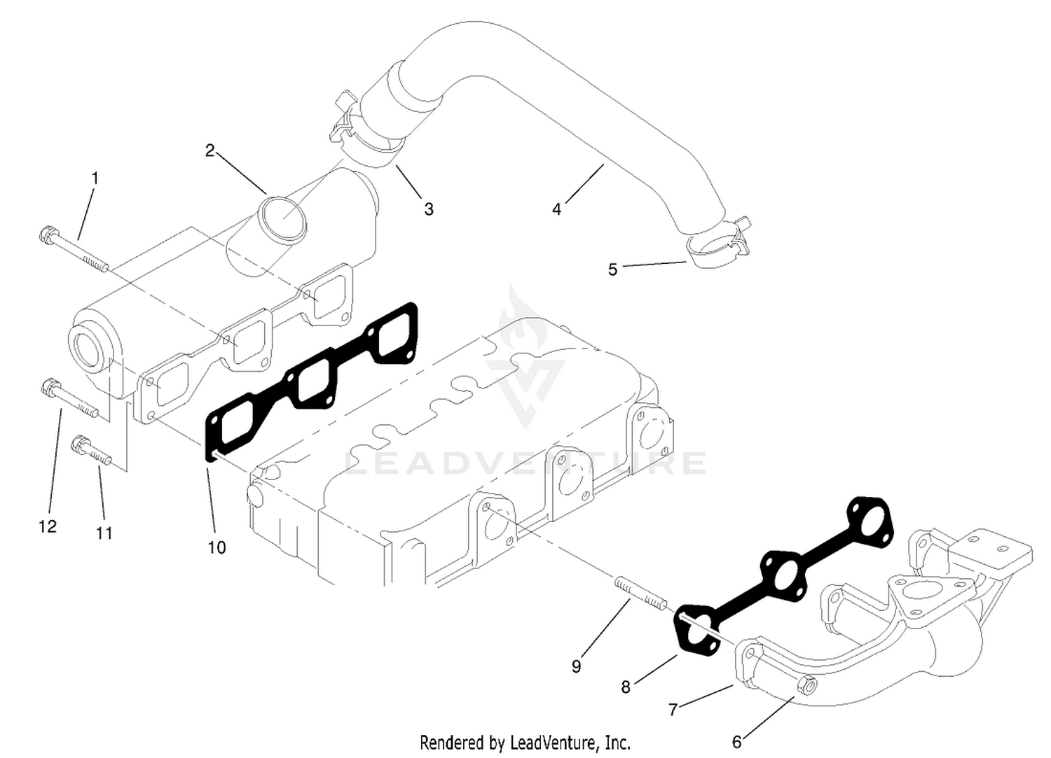 Exhaust Manifold And Gasket Assembly
