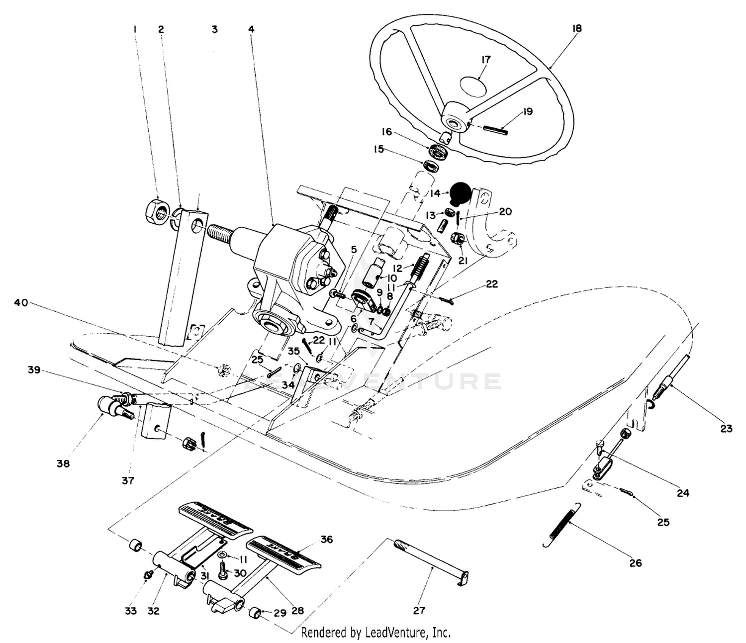 Pedals And Steering Wheel Assembly