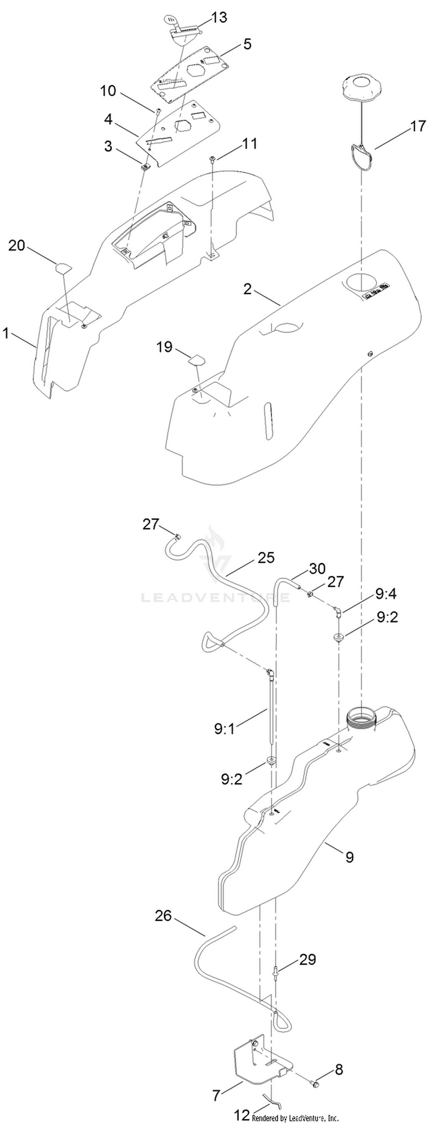 Body Styling and Fuel Tank Assembly