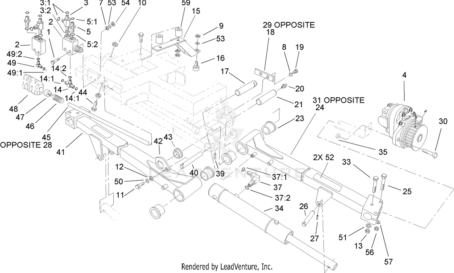 Rear Lift Arm and Shut-Off Assembly
