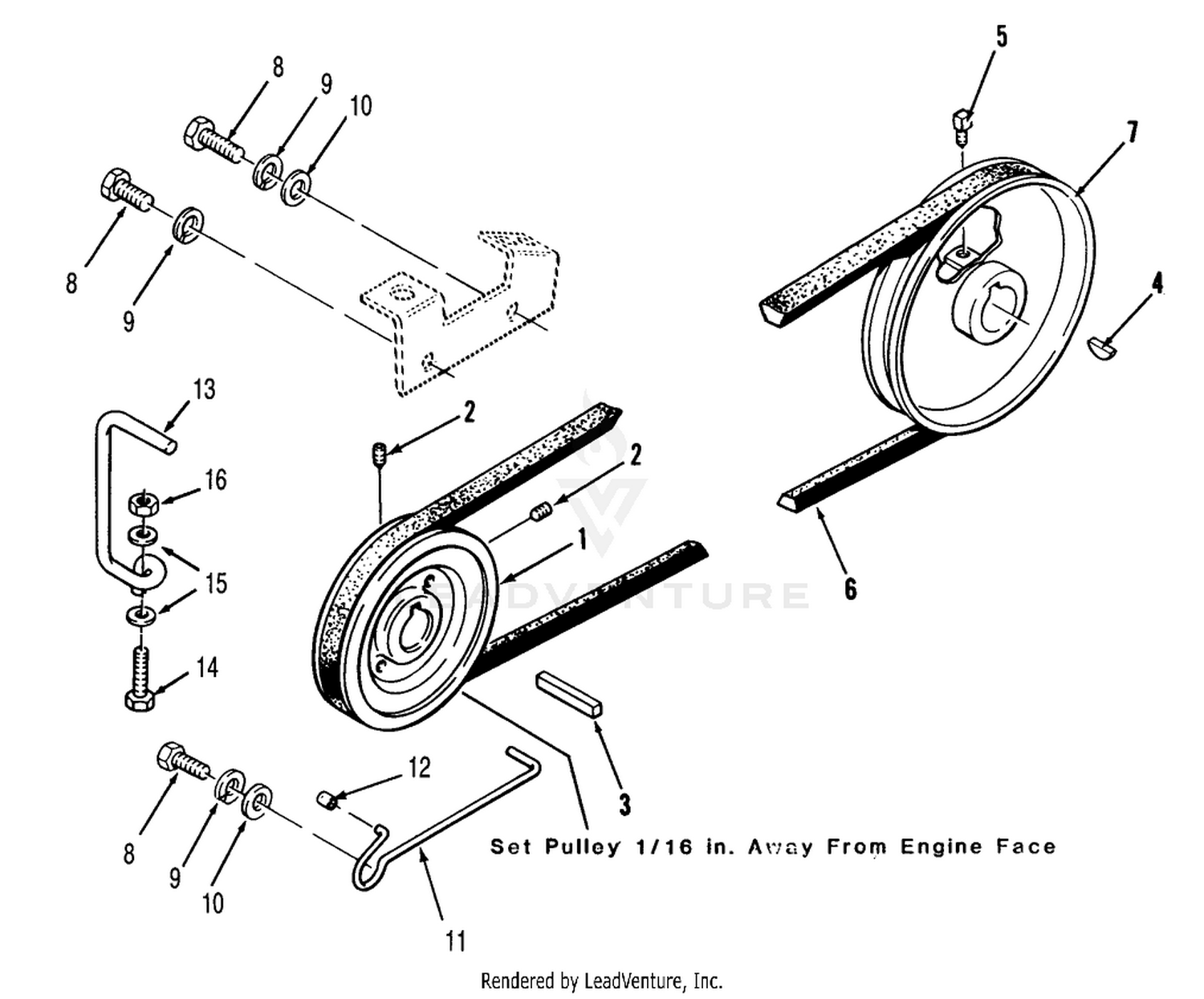 DRIVE BELT AND PULLEYS