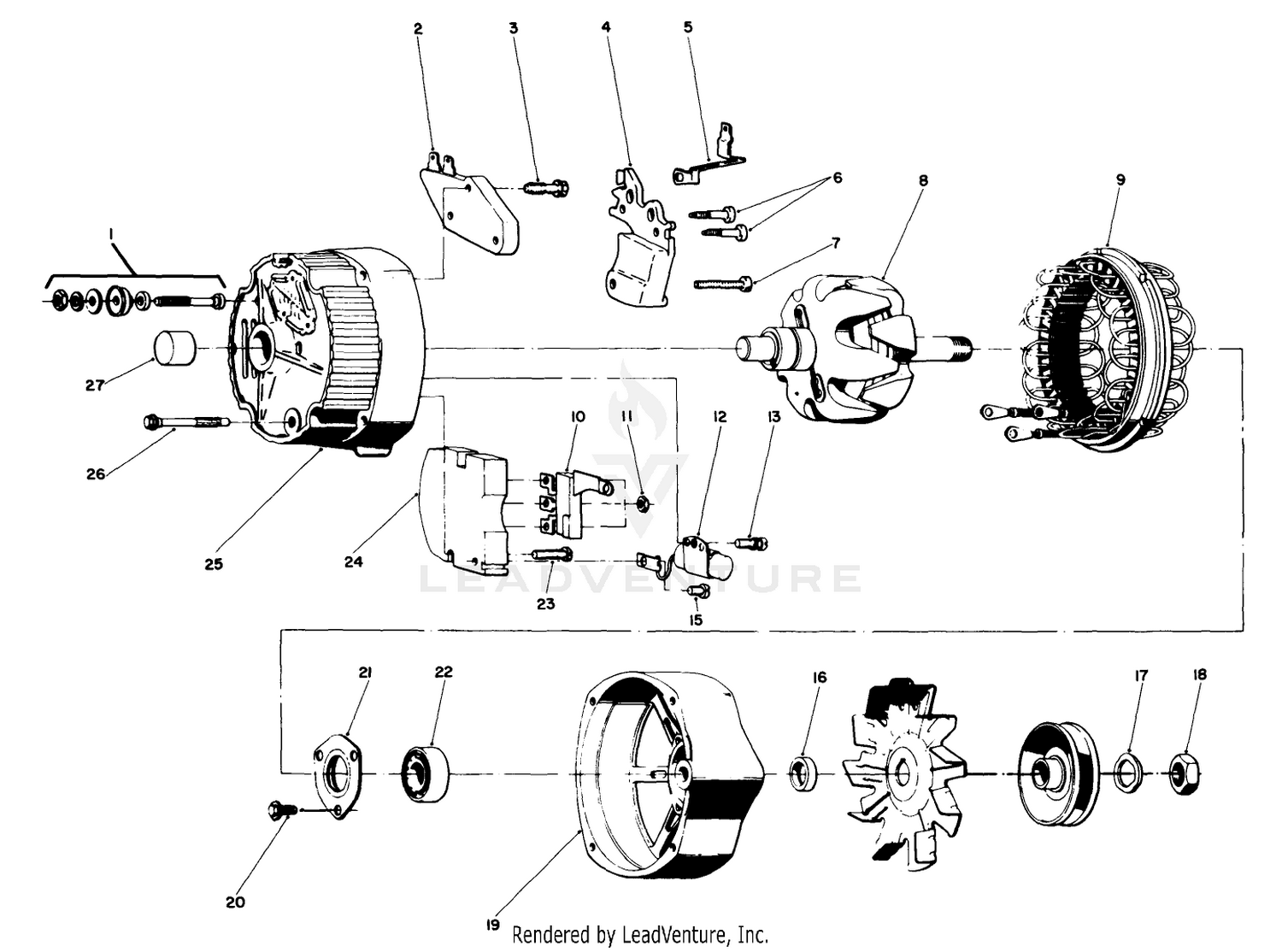 Cab Mounting Kit No. 70159(continued) 63 Amp Alternator Assembly No. 47-5910
