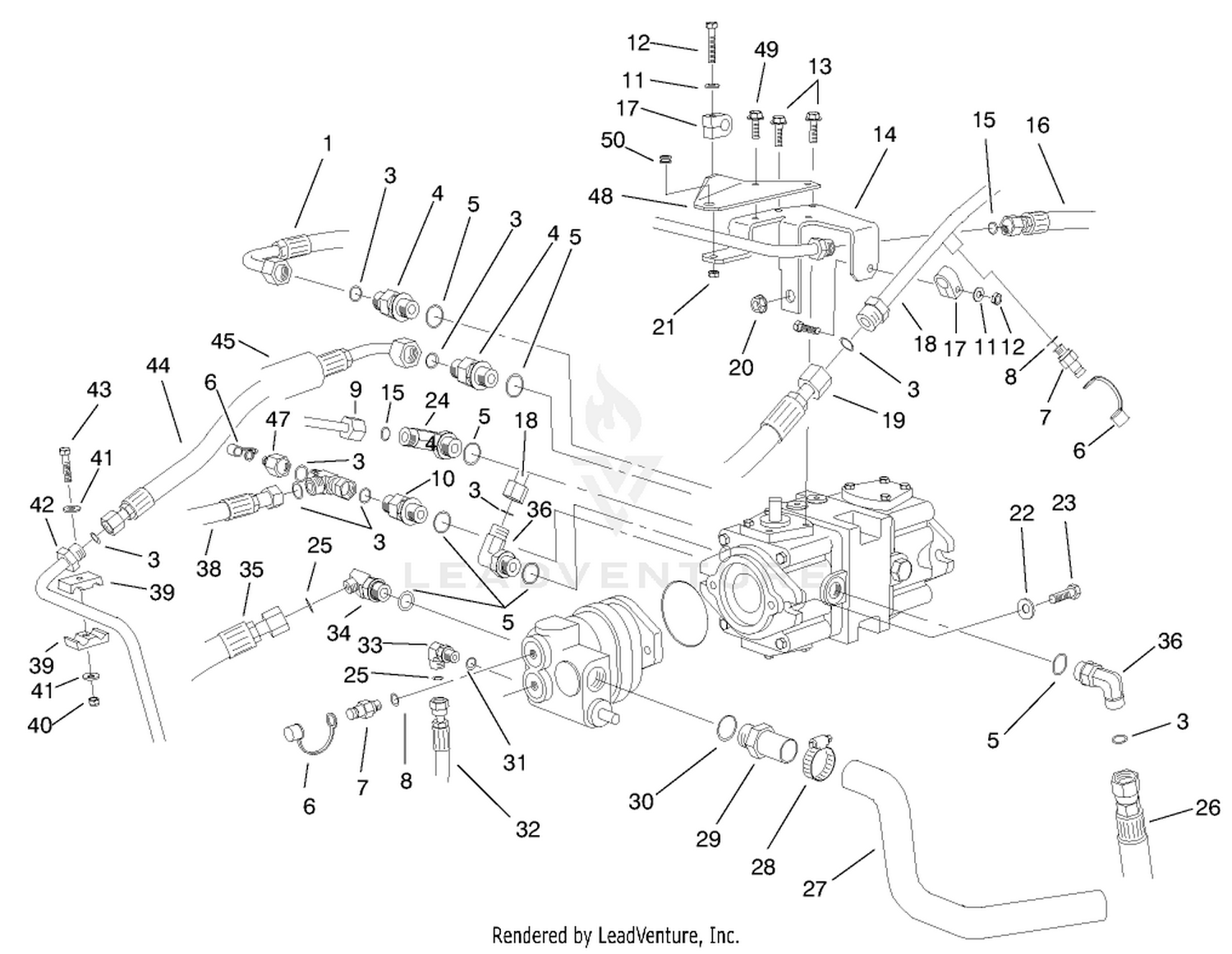 Hydraulic Pump Fittings Assembly