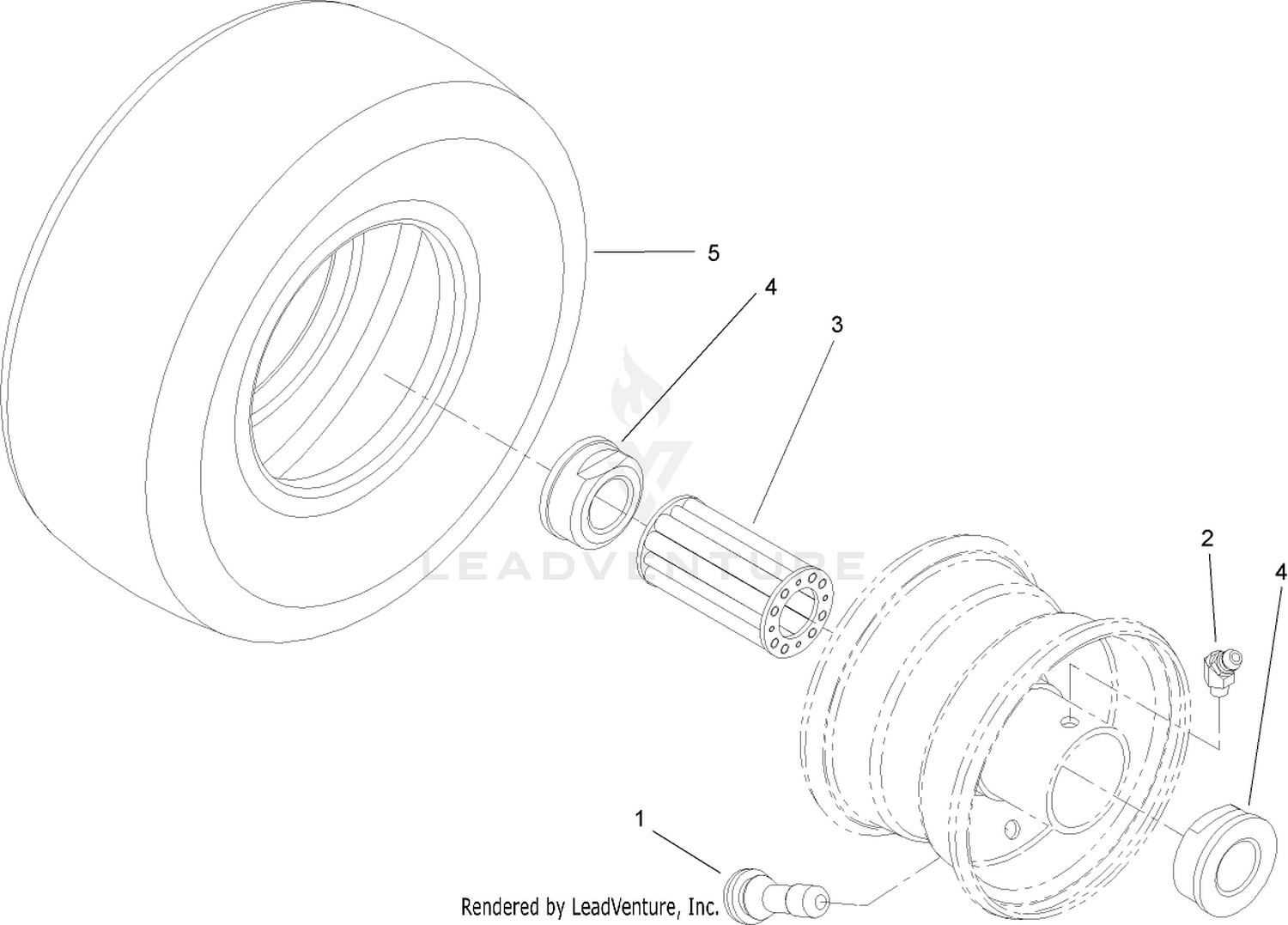 Caster Wheel and Tire Assembly No. 100-6451