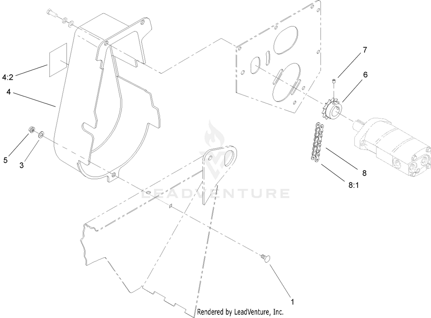 Chain, Sprocket and Guard Assembly
