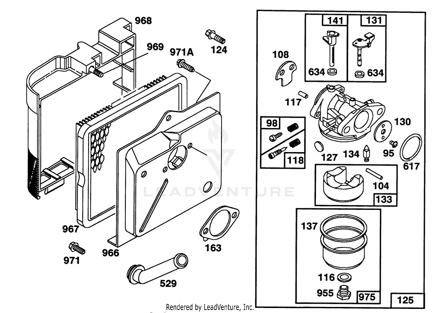 Engine Briggs  Stratton Model 122702-3171-01 3