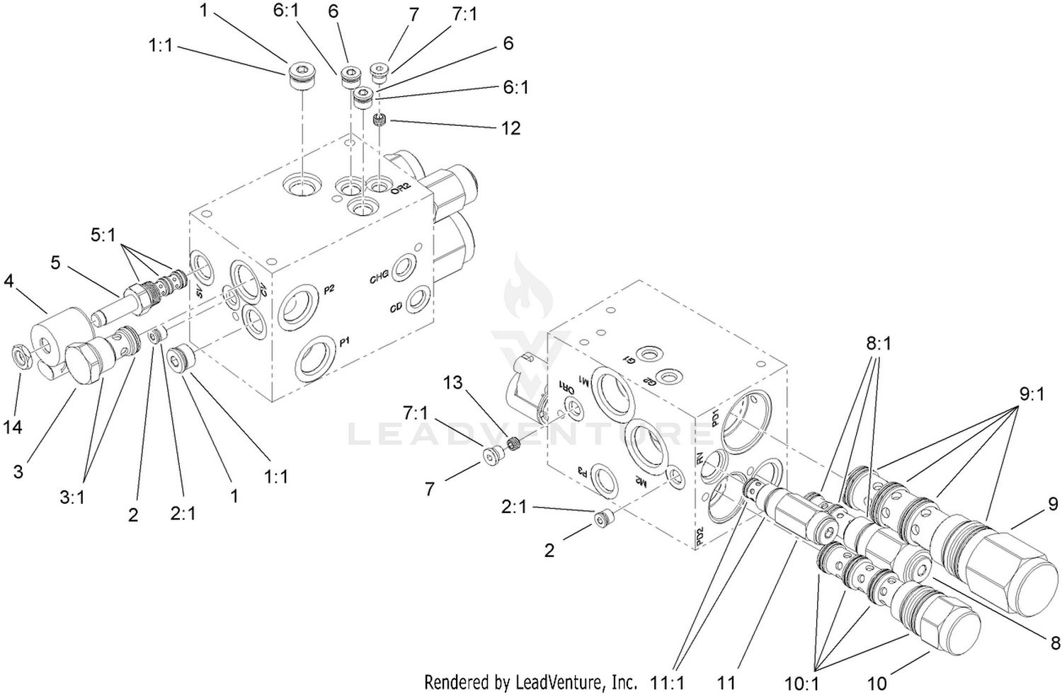 4 Wheel Drive Hydraulic Manifold Assembly No. 110-6063