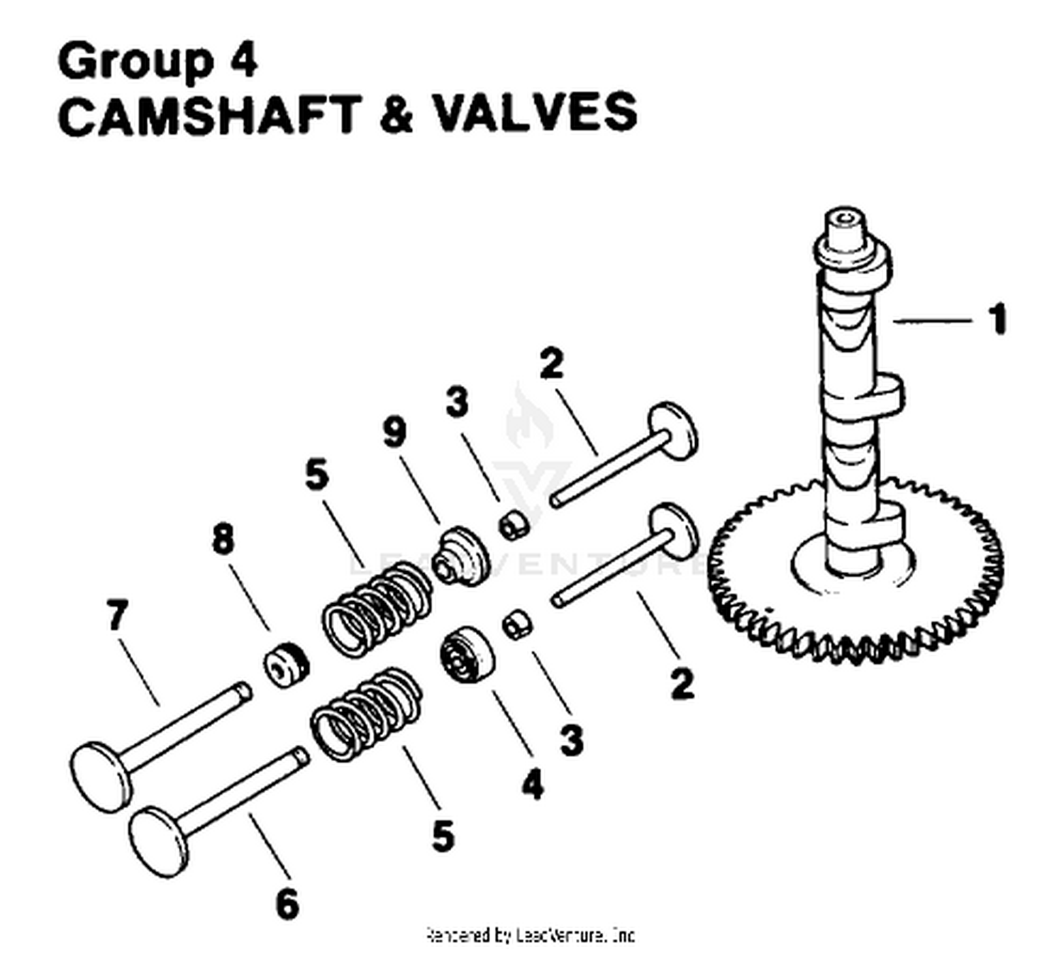 Engine Kohler Model No. Mv16s-Type Ps56519 Camshaft  Valves Group 4