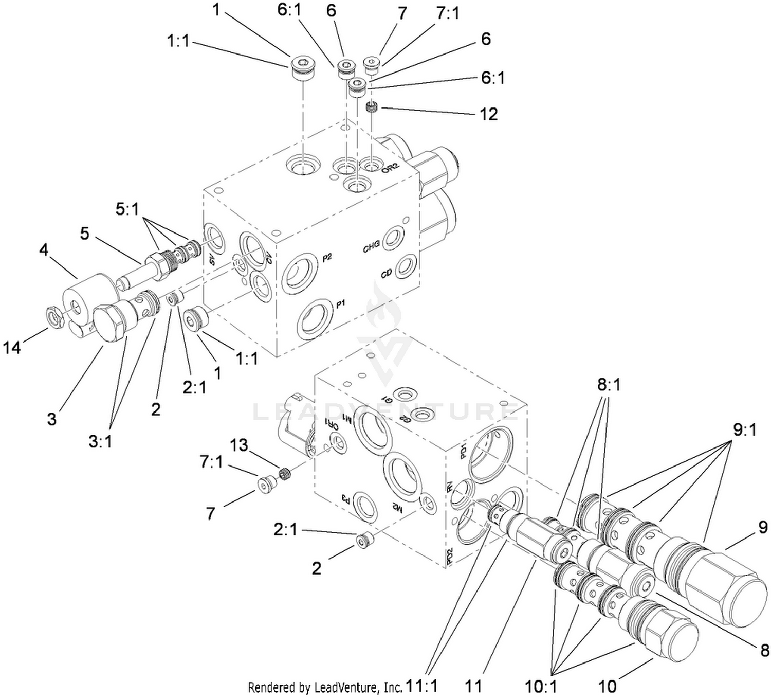 4 Wheel Drive Hydraulic Manifold Assembly No. 110-6063