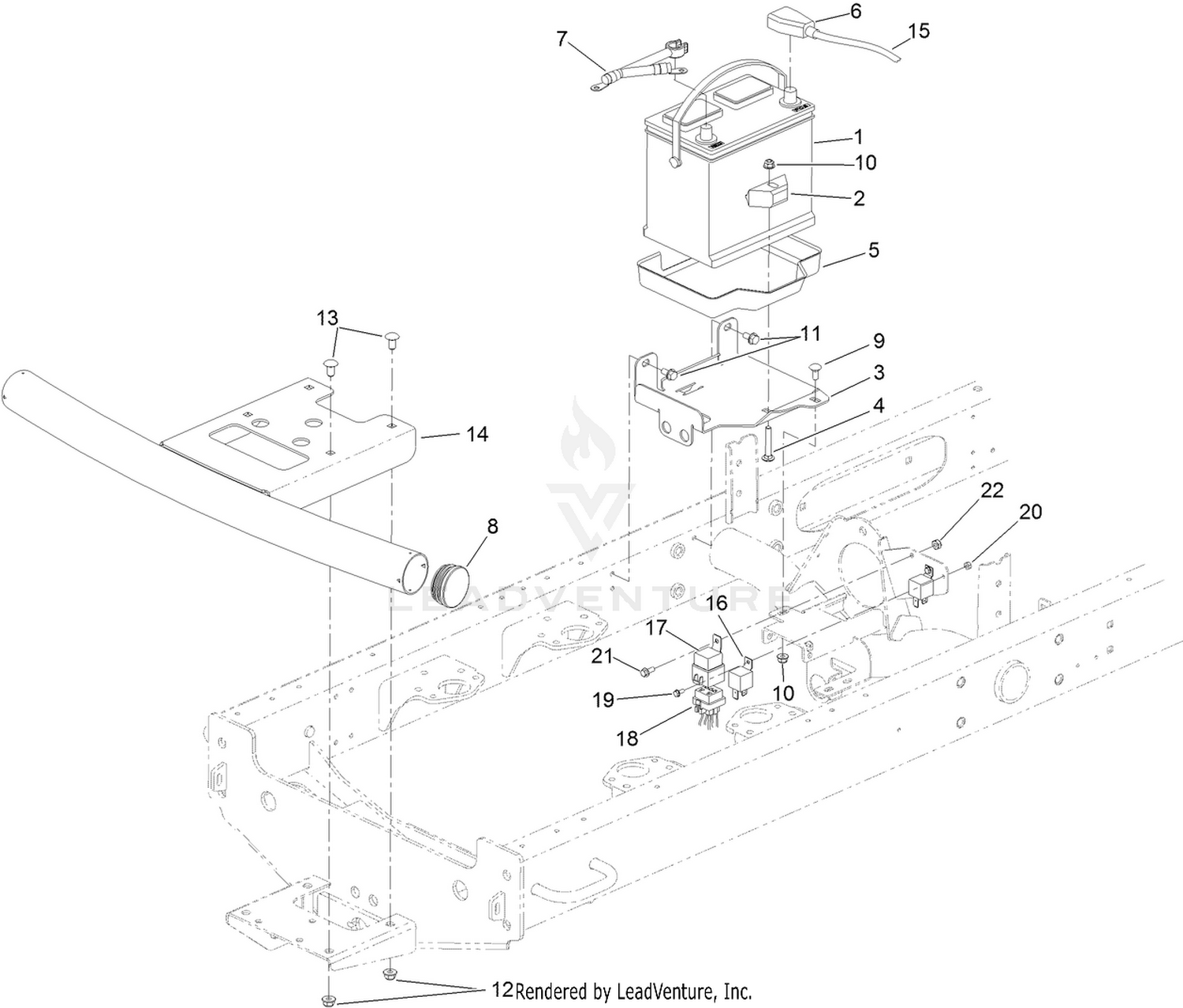 Battery and Bumper Assembly