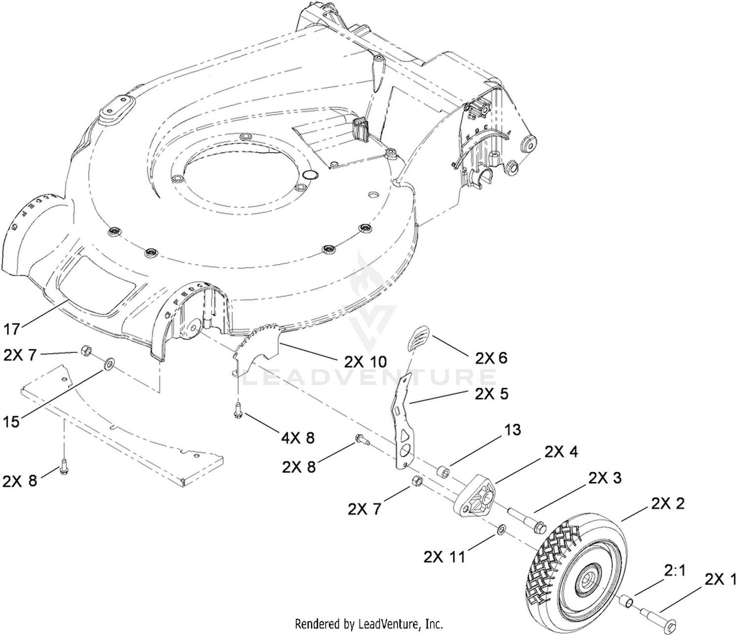 Front Wheel and Height-of-Cut Assembly