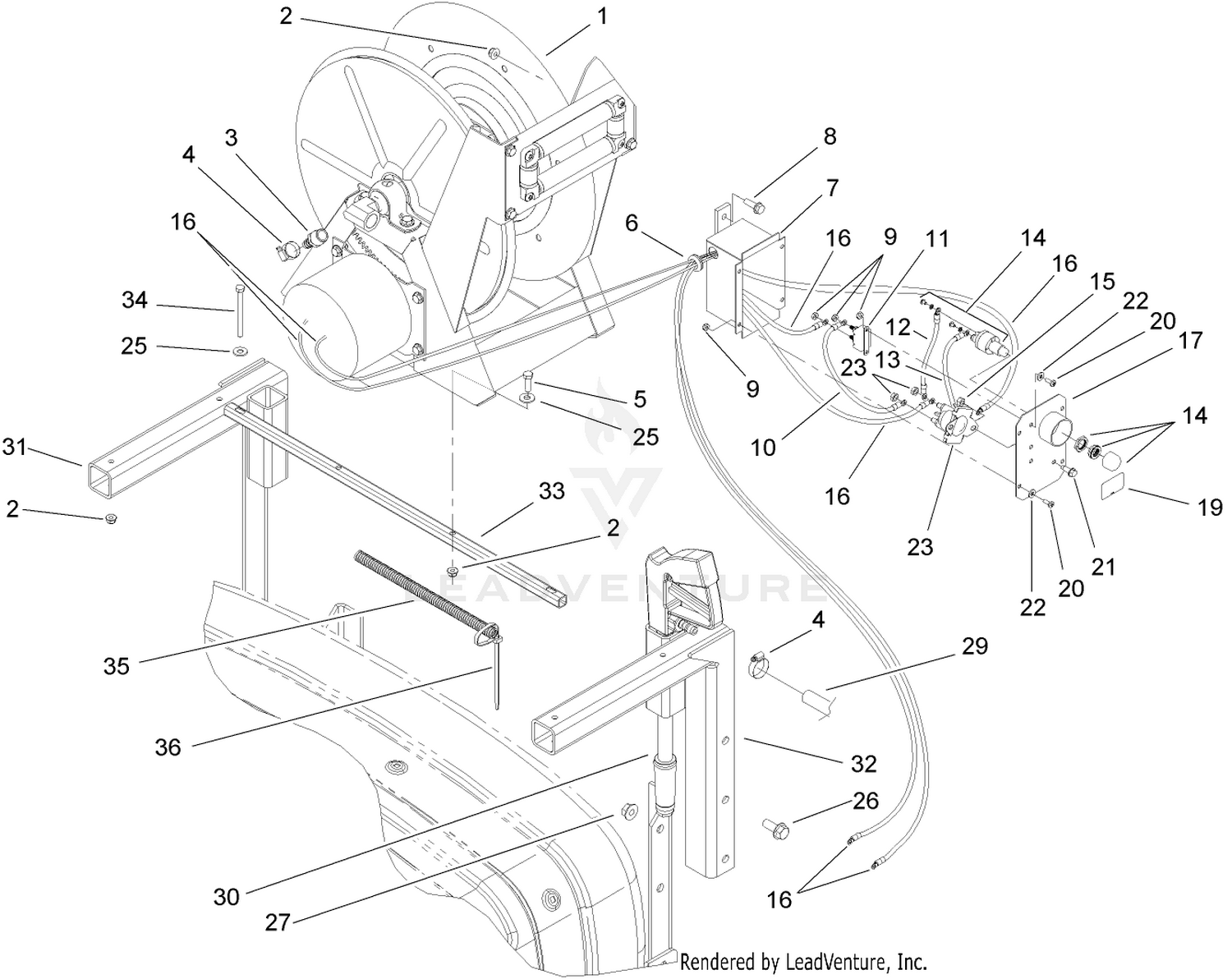 Hose Reel and Electrical Assembly
