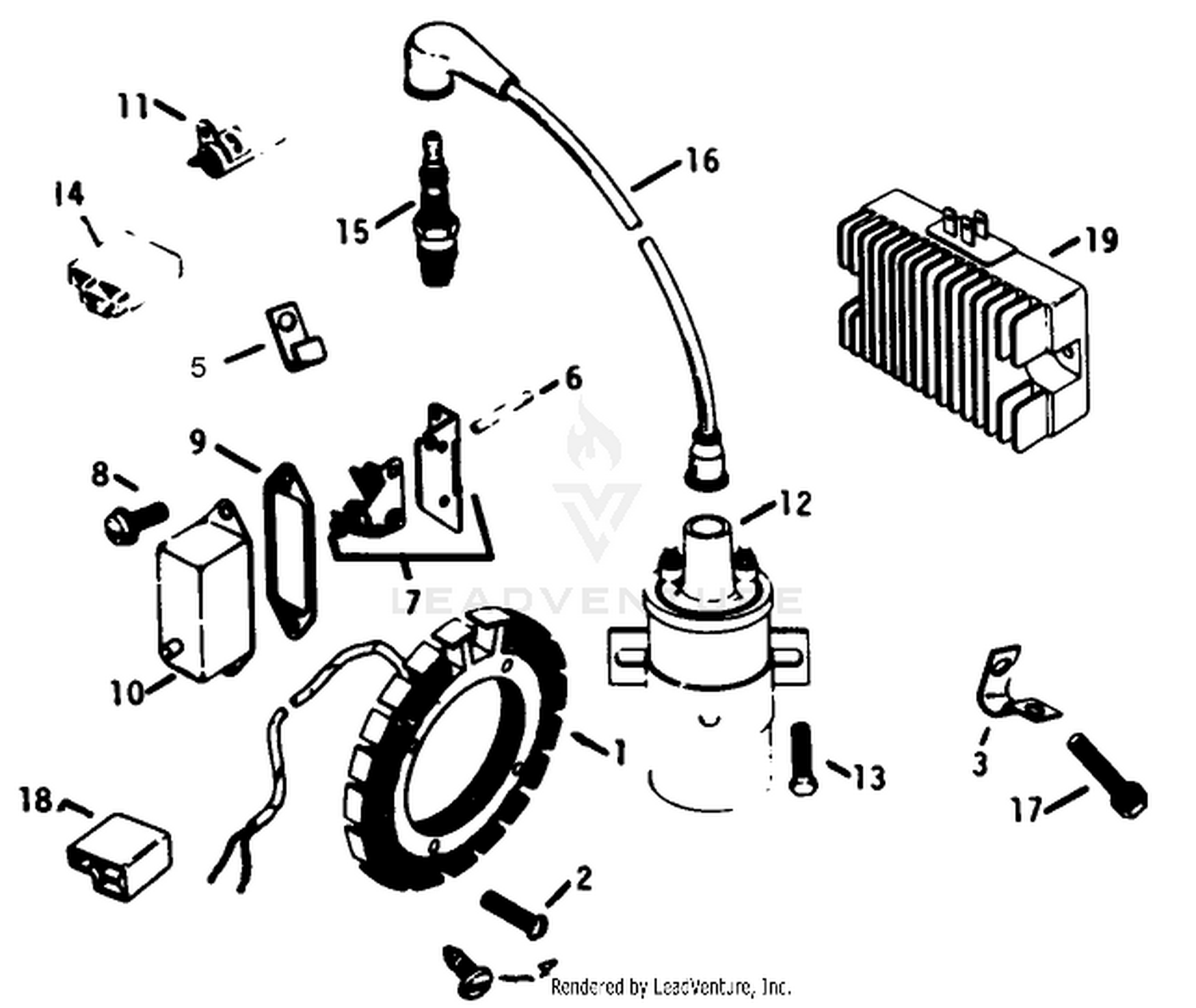 Ignition-Engine Assembly Kohler Model K-321s Spec. No. 60407