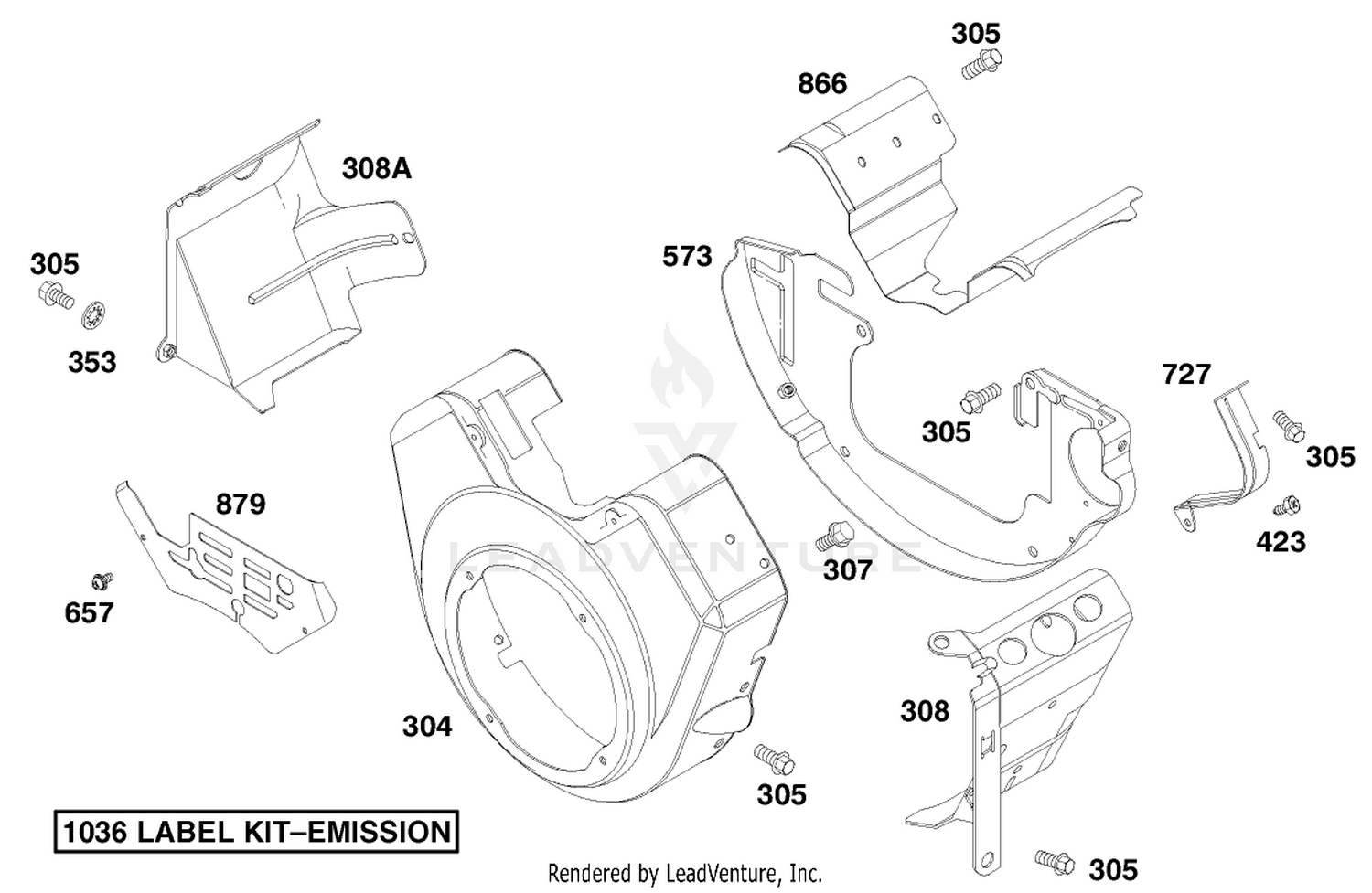 Engine Briggs  Stratton Model 303447-1282-E1 6