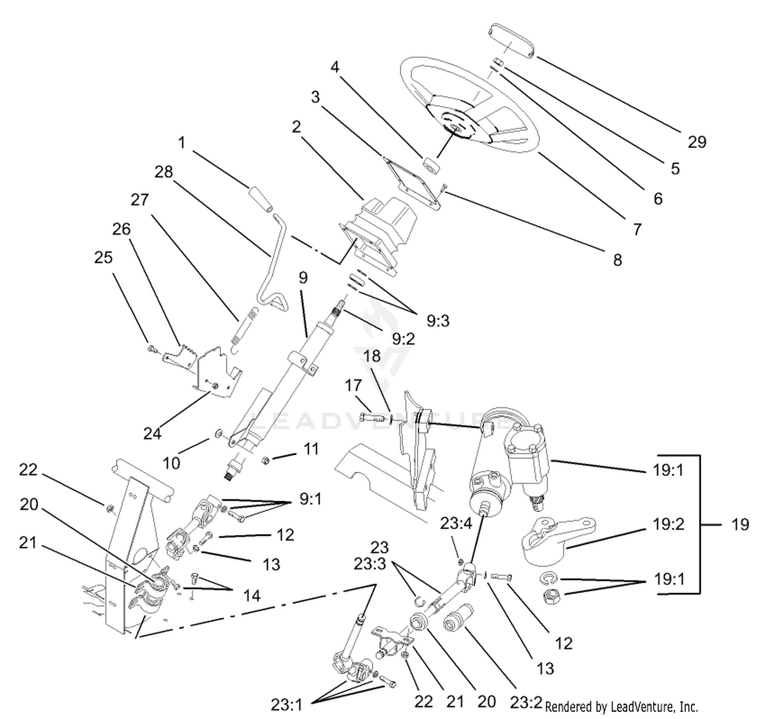 4 Wheel Drive Steering Assembly  (only on: 07218)