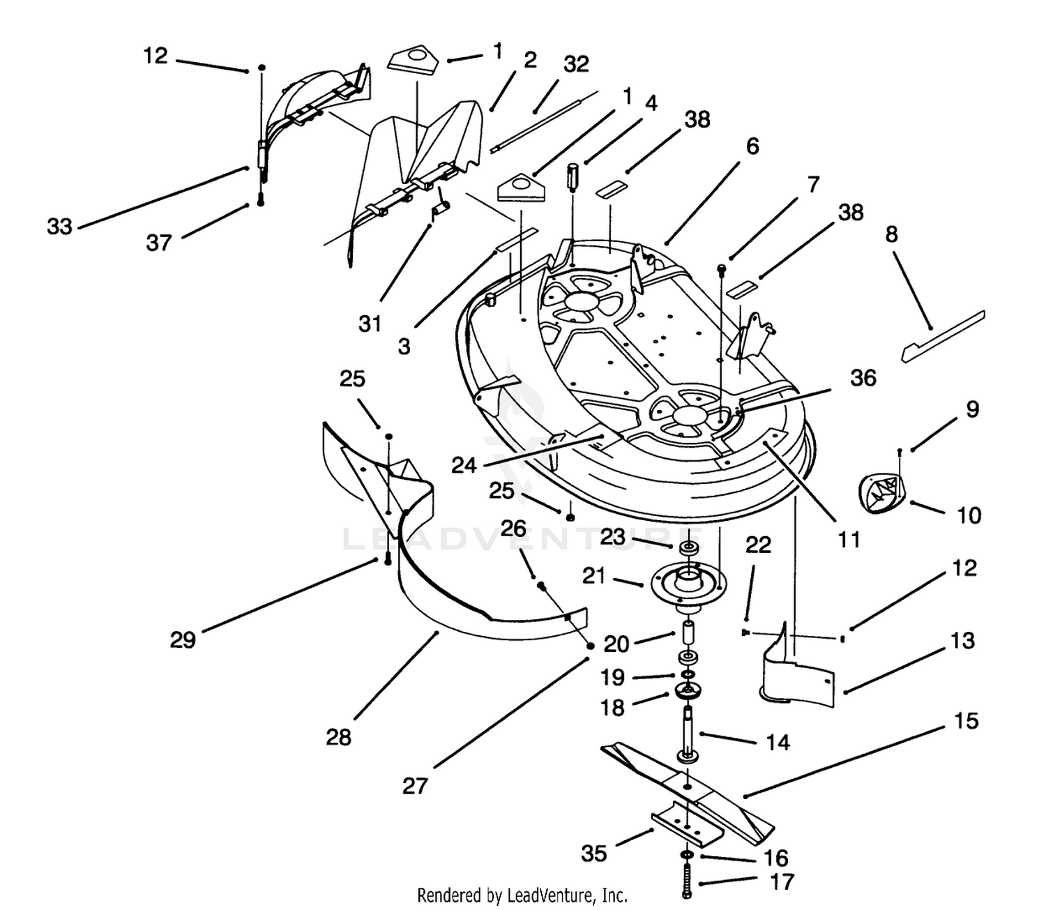Housing  Spindle Assembly (38" Cutting Unit)