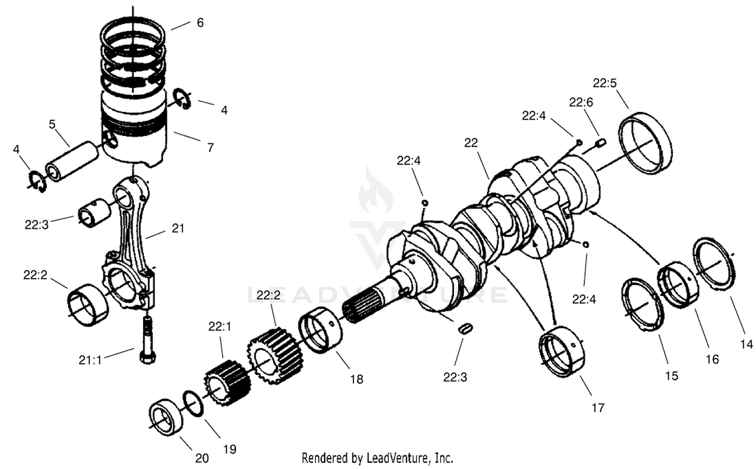 Piston And Crankcase Assembly