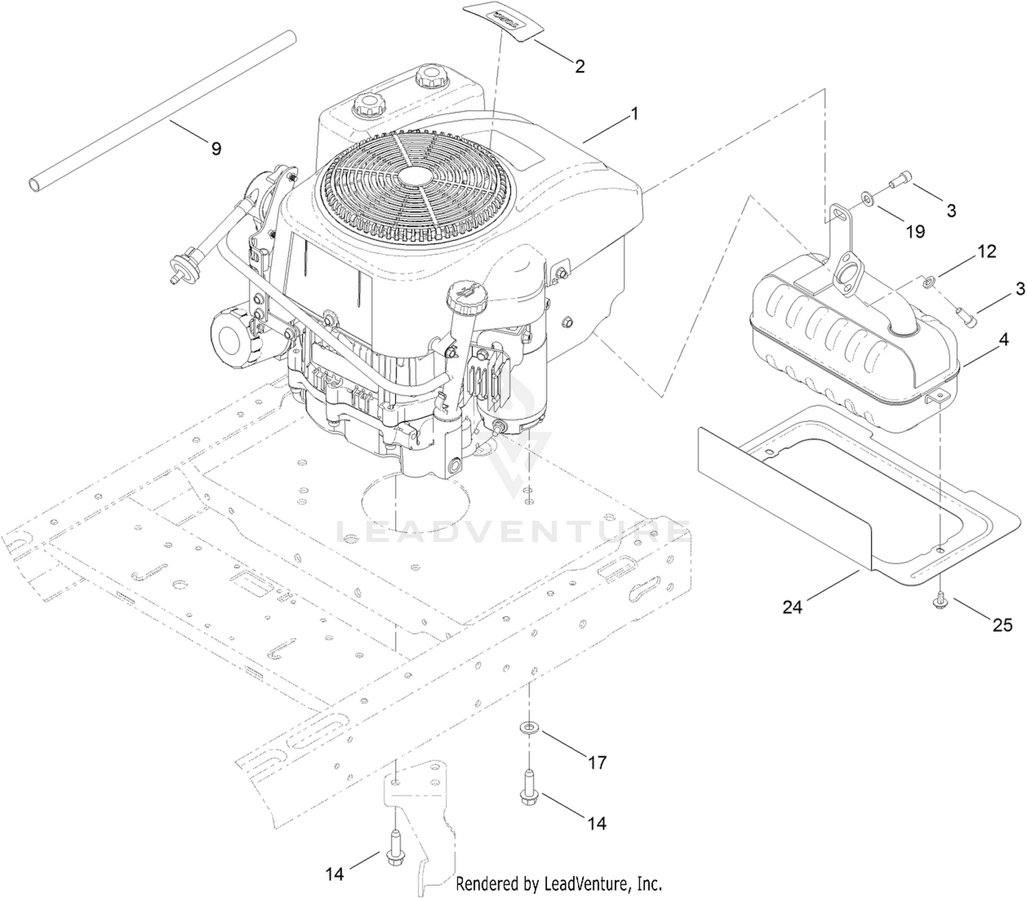 Engine and Exhaust Assembly