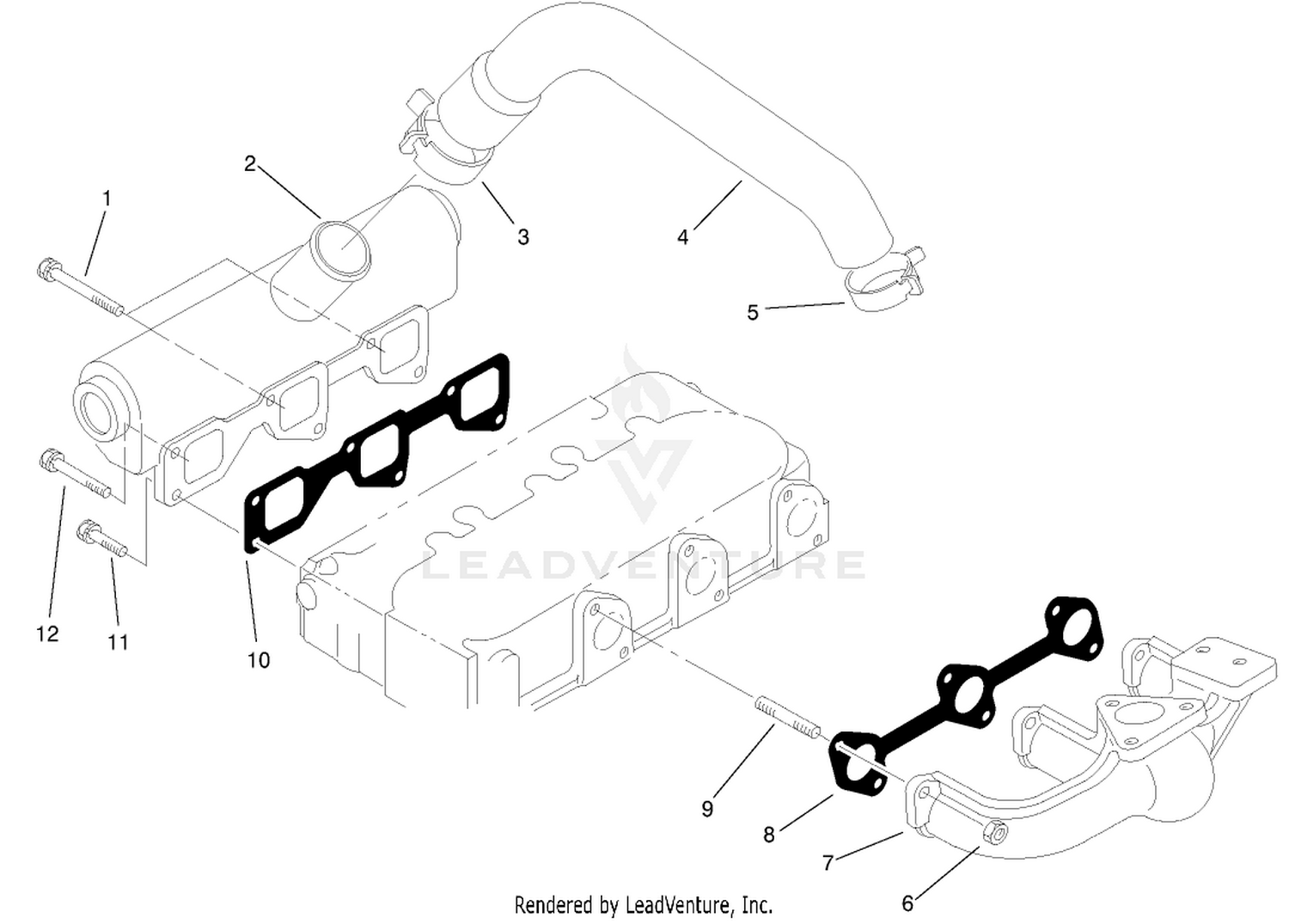 Exhaust Manifold And Gasket Assembly