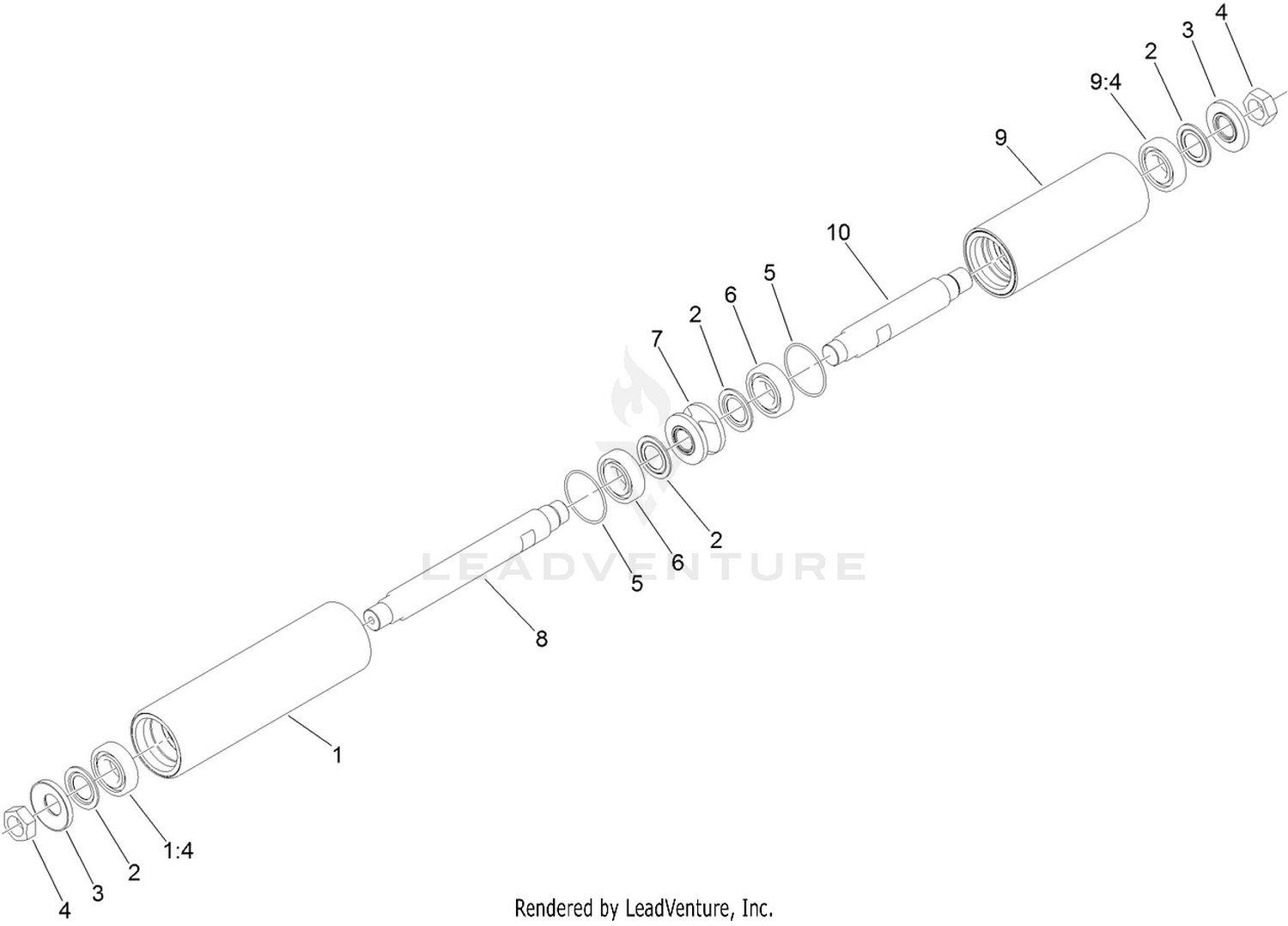 Complete Short Steering Roller Assembly No. 127-7963