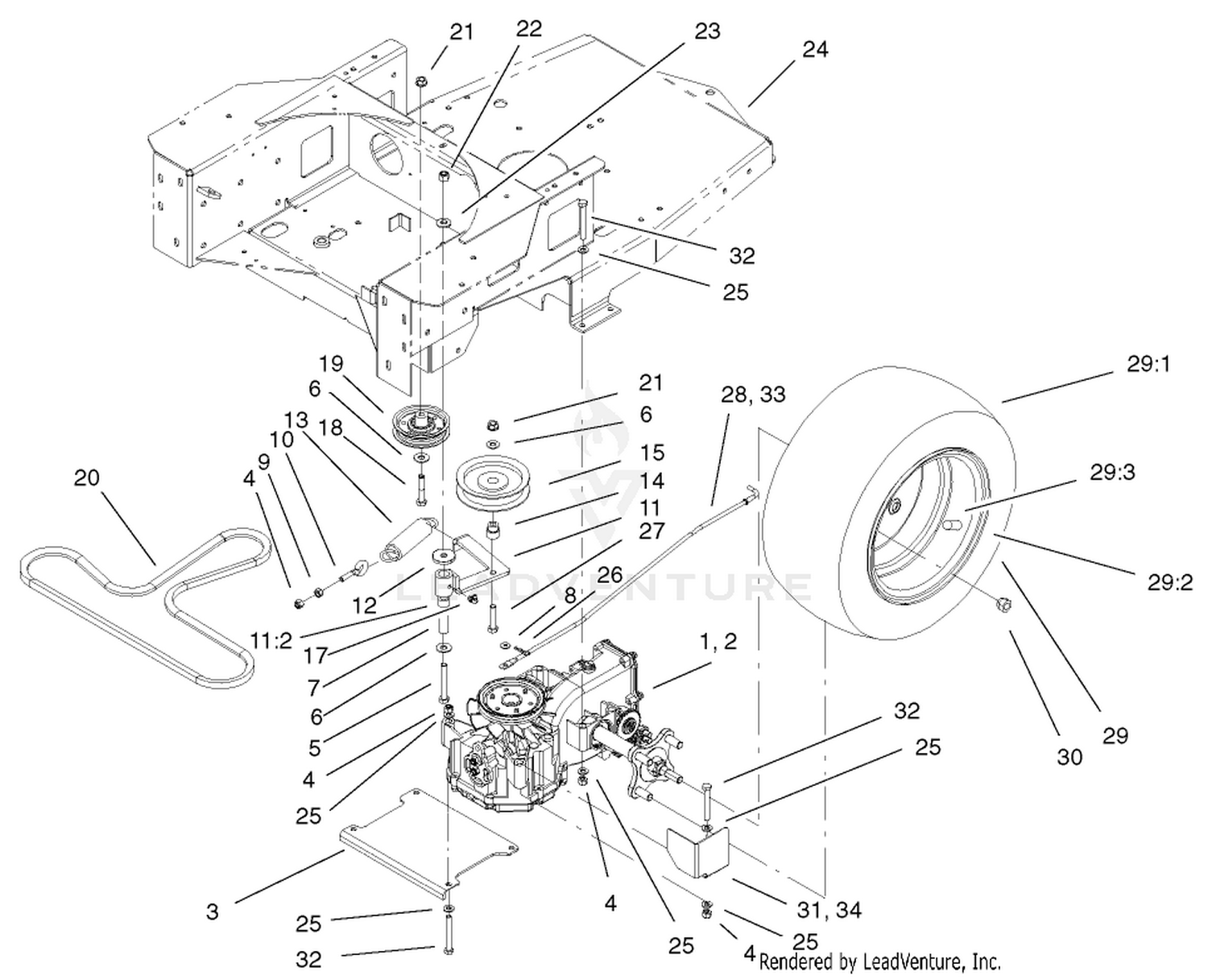 Hydro and Belt Drive Assembly