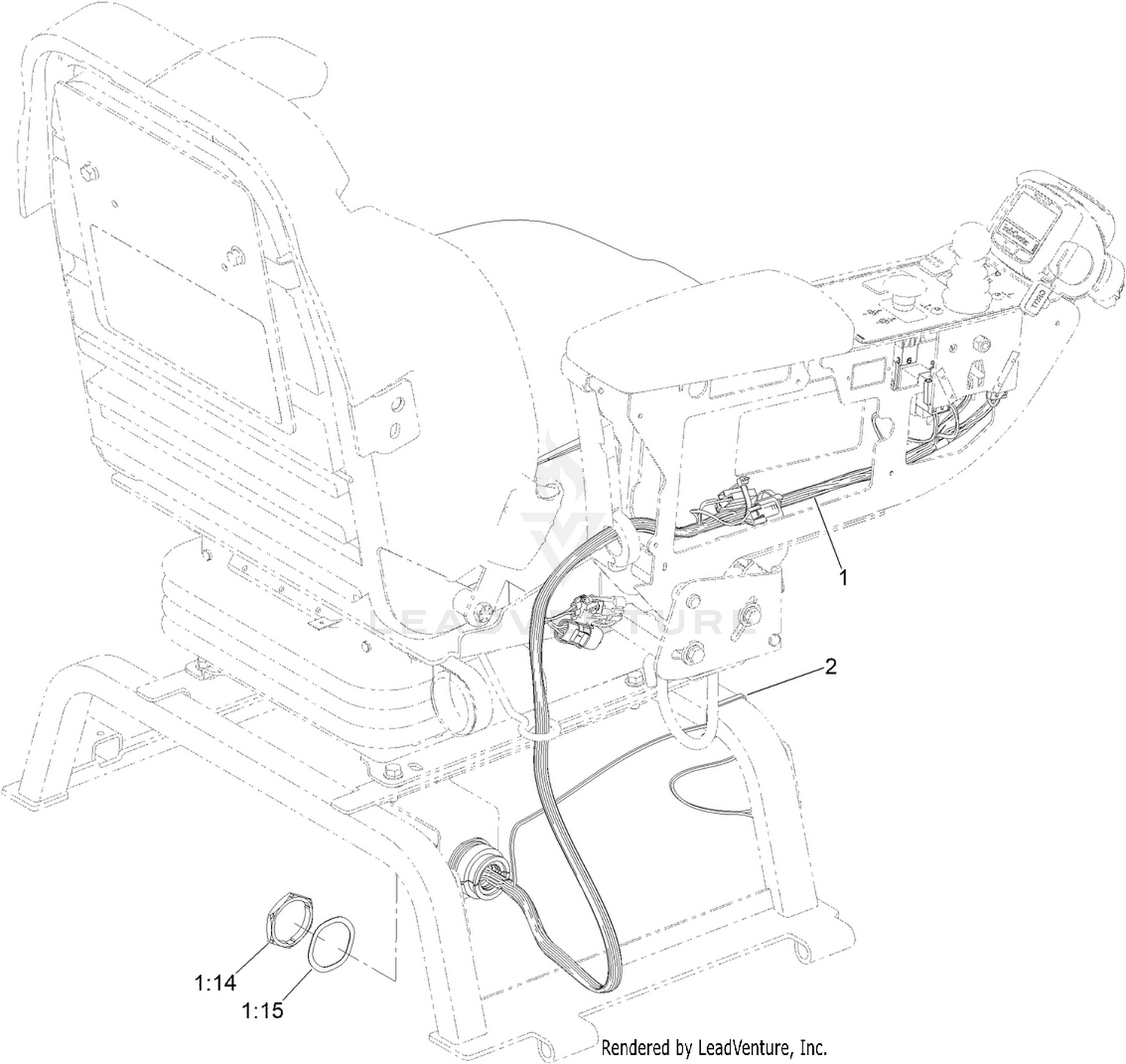 Seat and Control Arm Wiring Harness Assembly