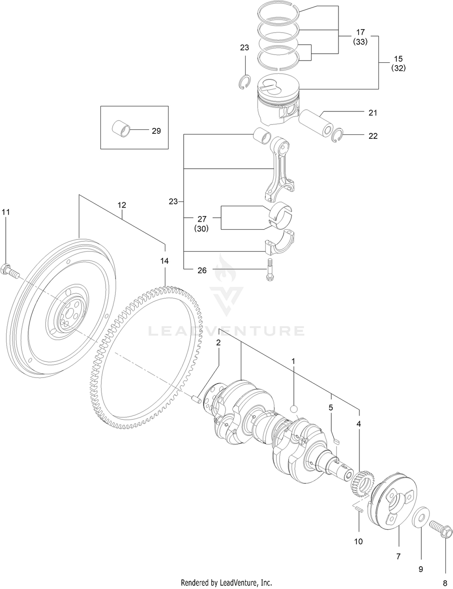 Crankshaft and Piston Assembly