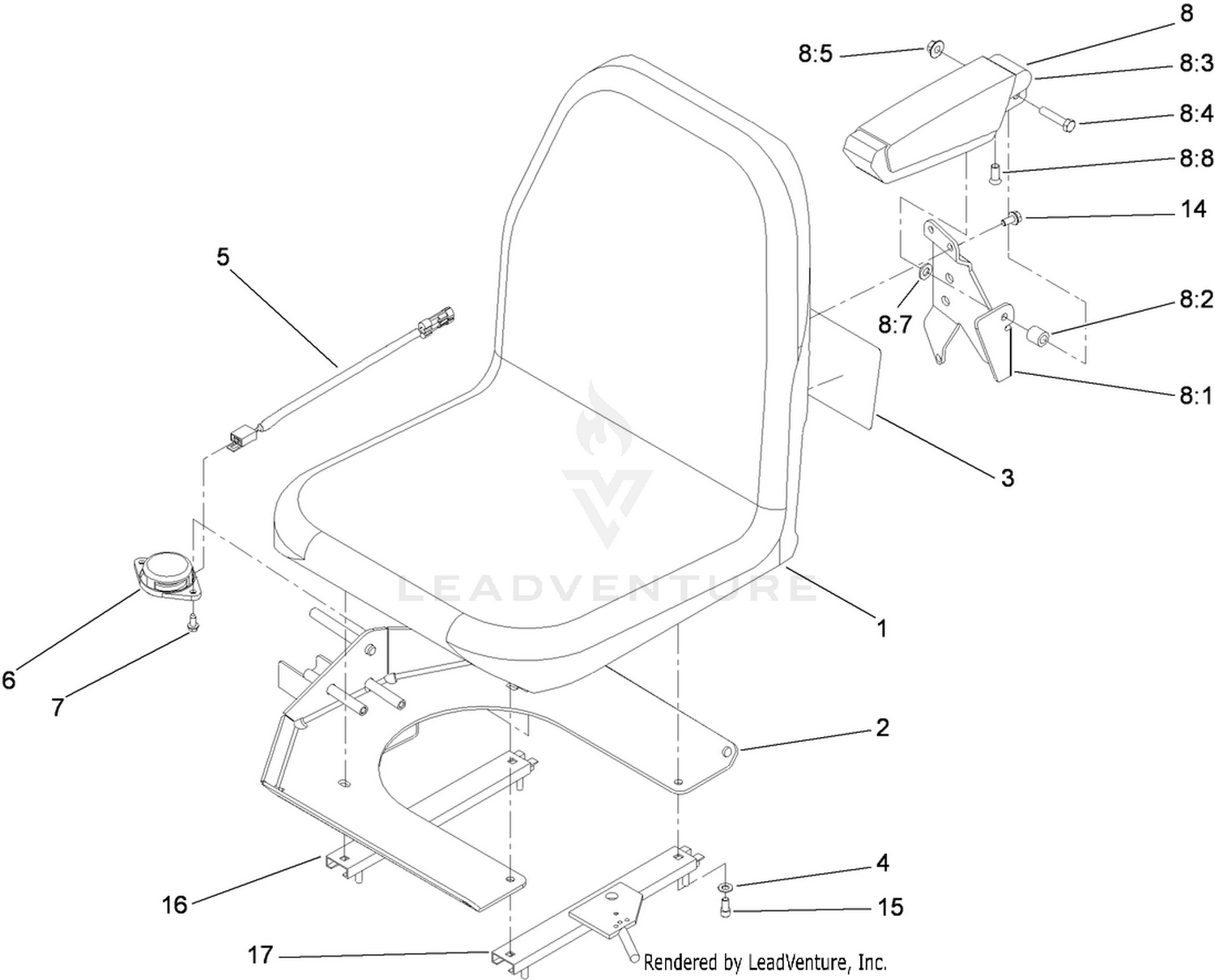 Seat and Armrest Assembly