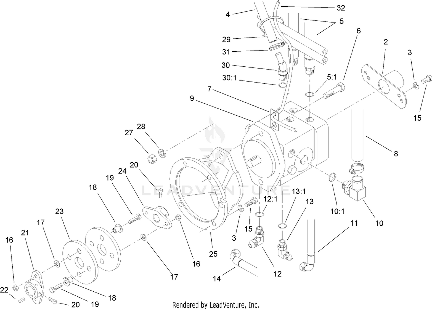 Hydraulic Pump Installation Assembly