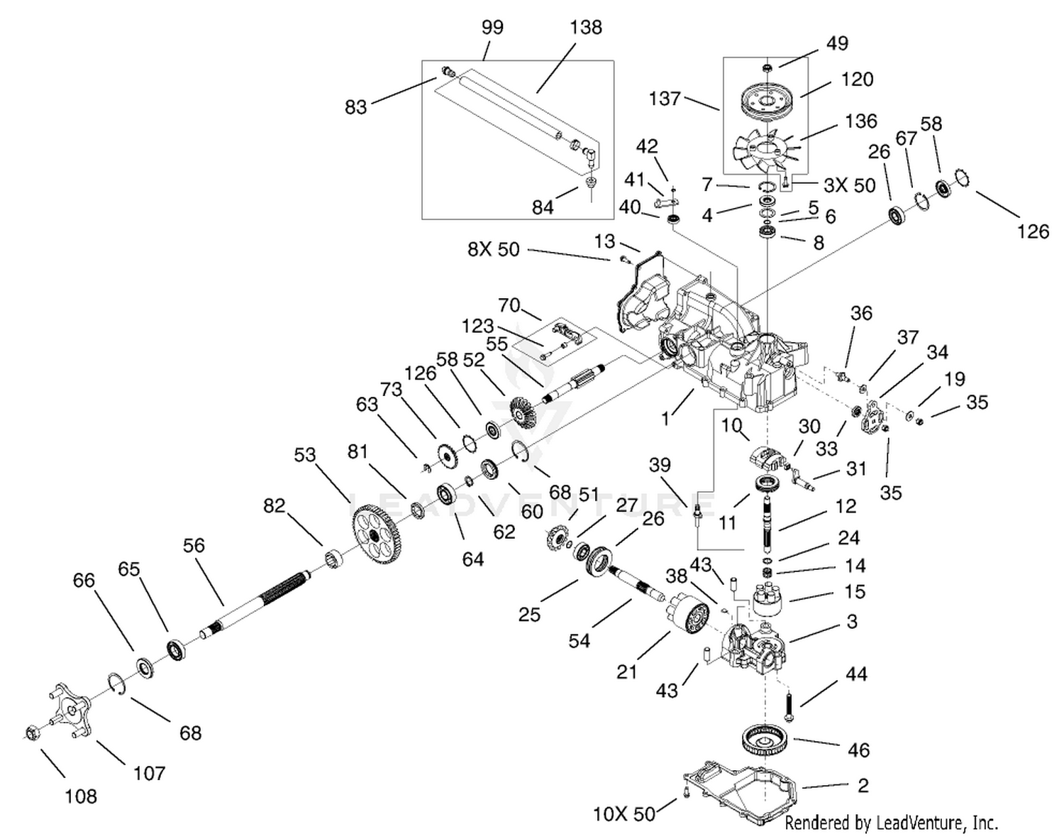 RH Hydro Transaxle Assembly No. 100-7360