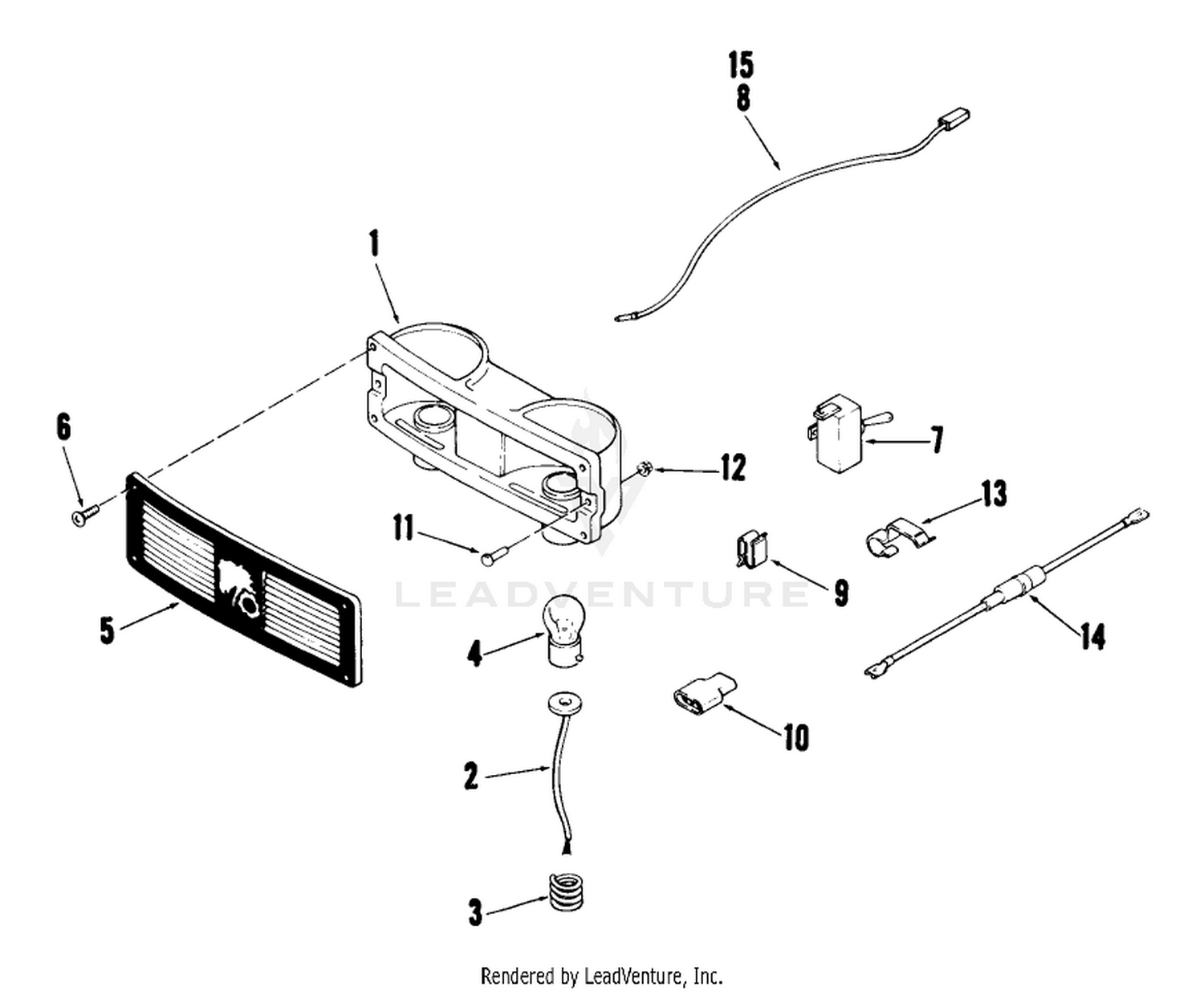 Parts List For Headlight Accessory Factory Order Number 8-0817