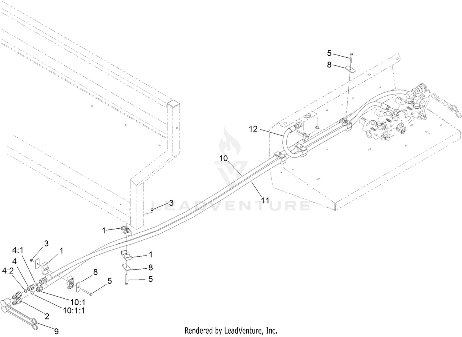Hydraulic Hose and Clamp Assembly