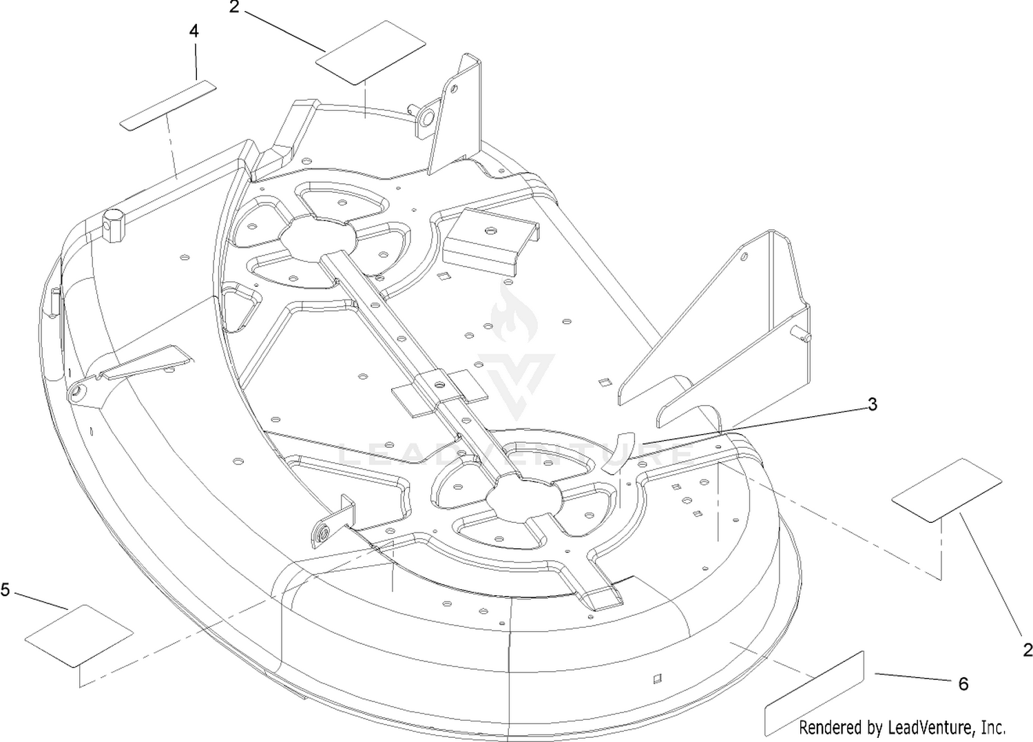 38 Inch Deck Decal Assembly No. 107-9139