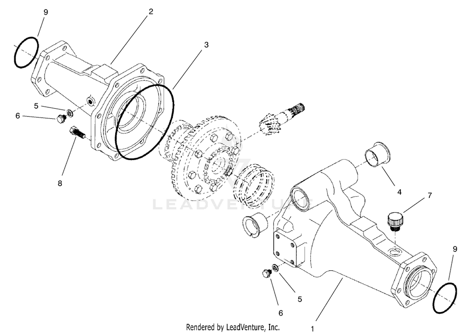 Rear Axle Assembly No. 95-7501 (continued) Axle Support Assembly