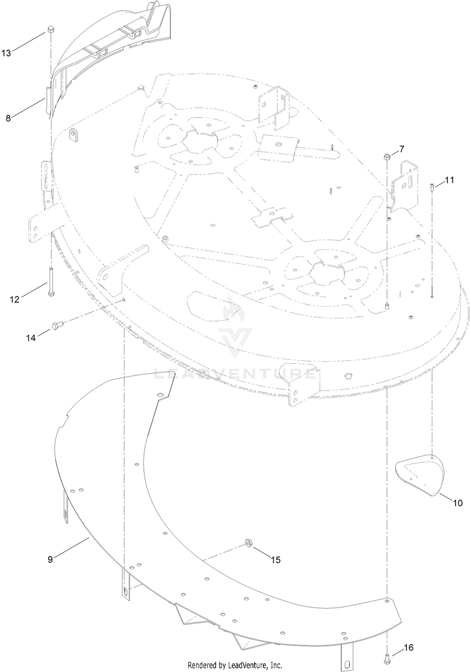 42 Inch Deck Baffle Assembly