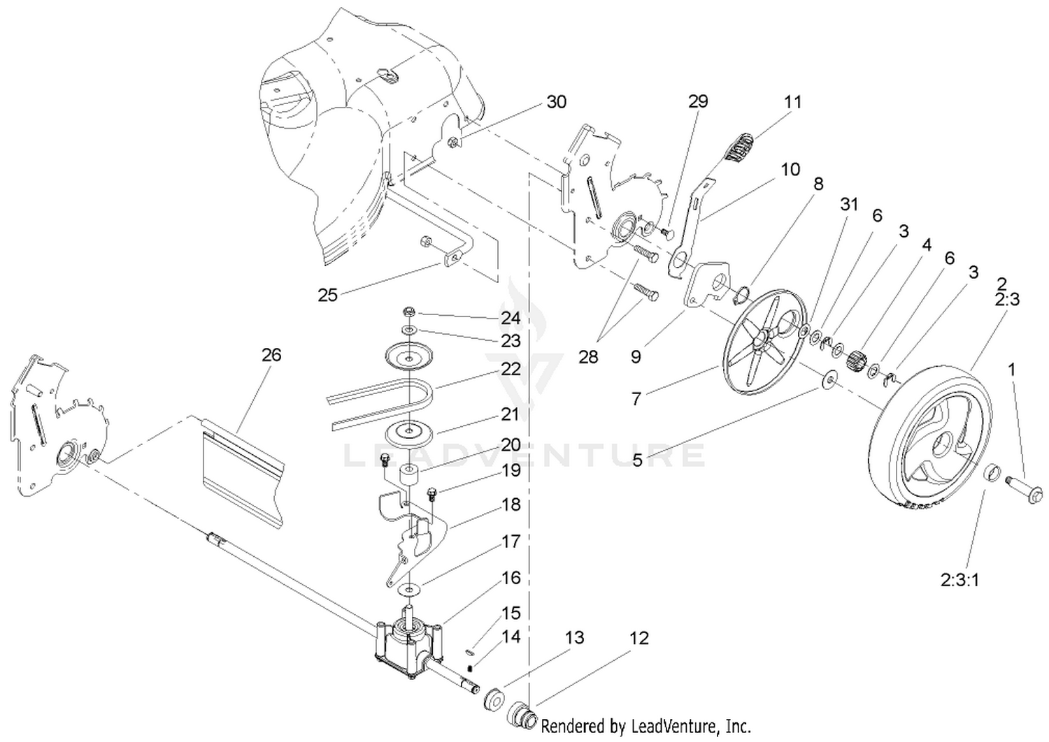 Rear Axle and Transmission Assembly