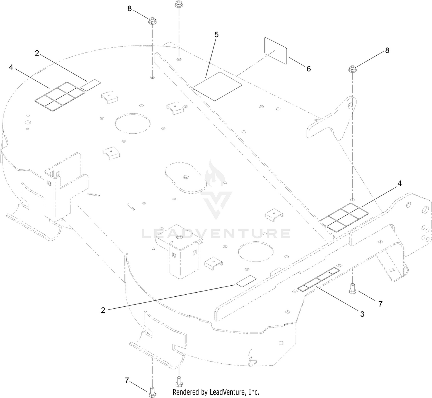 42 Inch Deck and Decal Assembly No. 121-0733