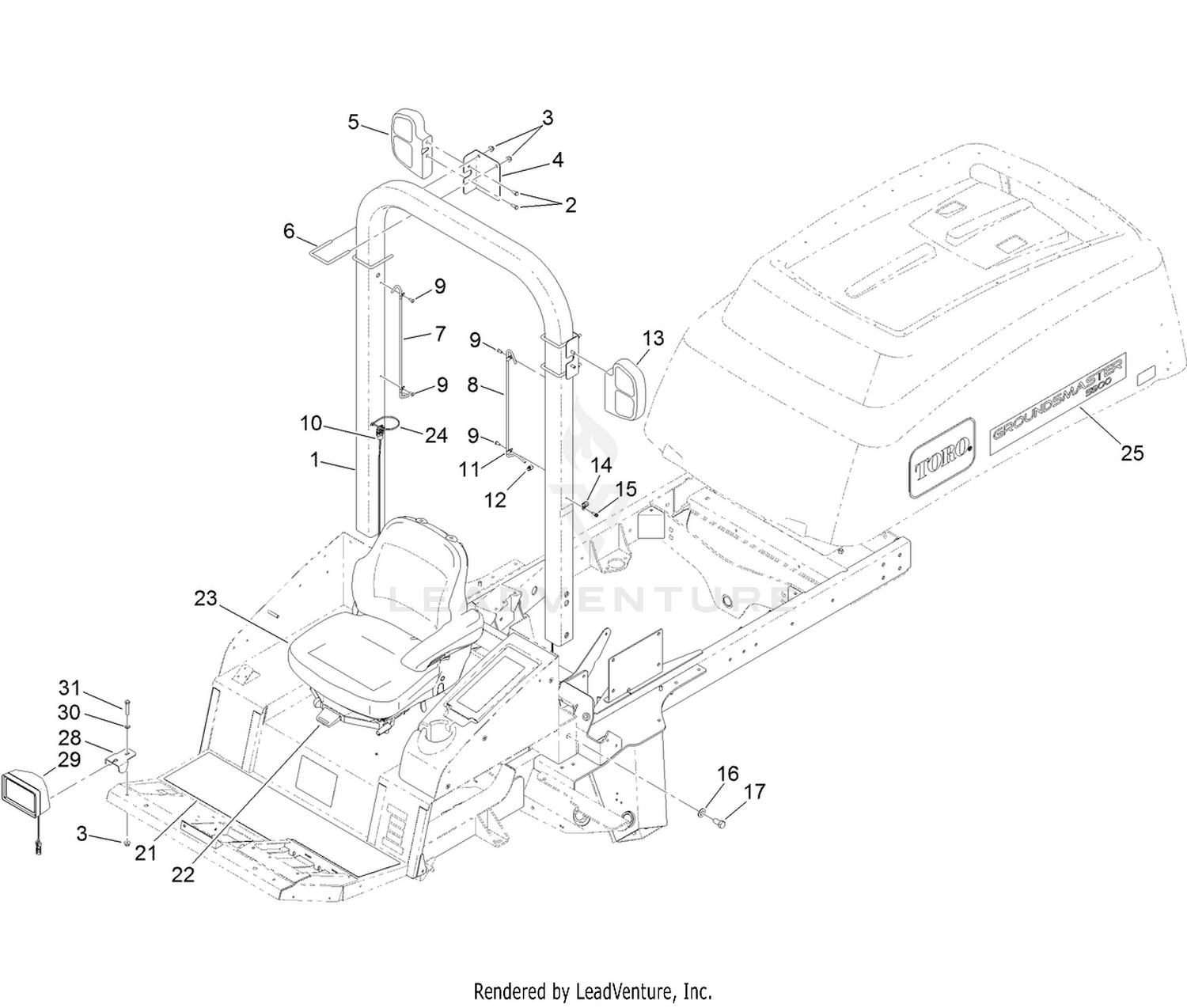 Roll-Over Protection System Assembly  For ROPS Model Only