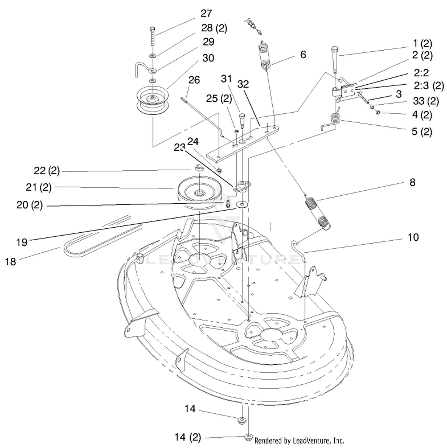 Pulley  Belt Assembly (38" Cutting Unit)
