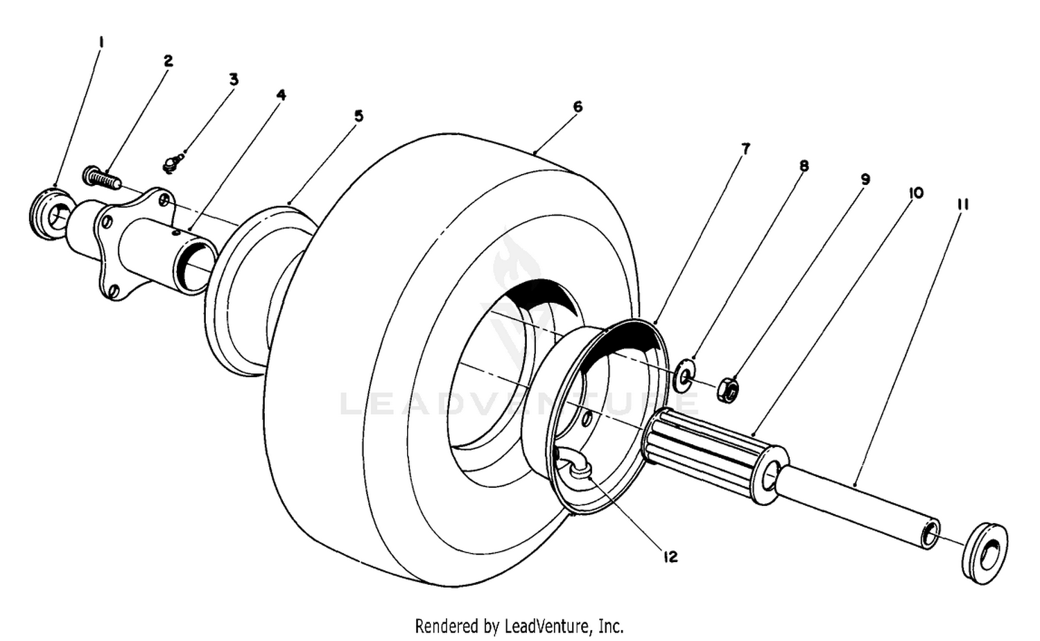 Cutting Unit Pneumatic Tire  Wheel Assembly No. 12-1509 (optional)